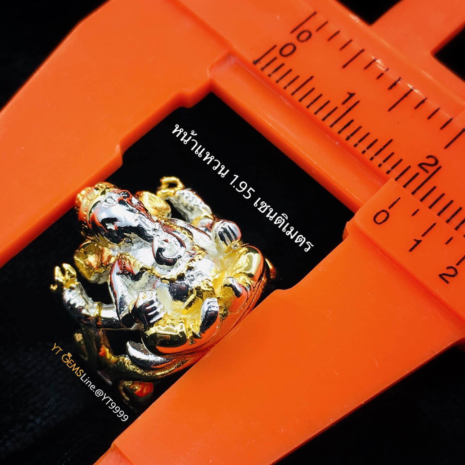 แหวนพระพิฆเนศ 2 กษัตริย์ แหวนเงินแท้ ชุบทอง+ทองคำขาว YTG-6306 YTGEMS
