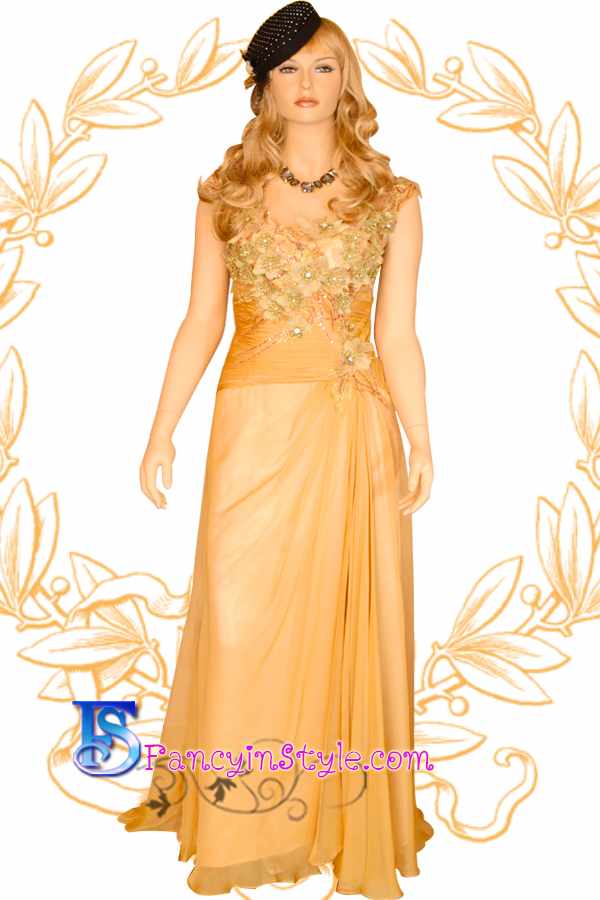 Long Dress ชุดราตรียาวสีทอง/ชุดเดรสยาว/ชุดออกงาน/ชุดไปงานแต่ง