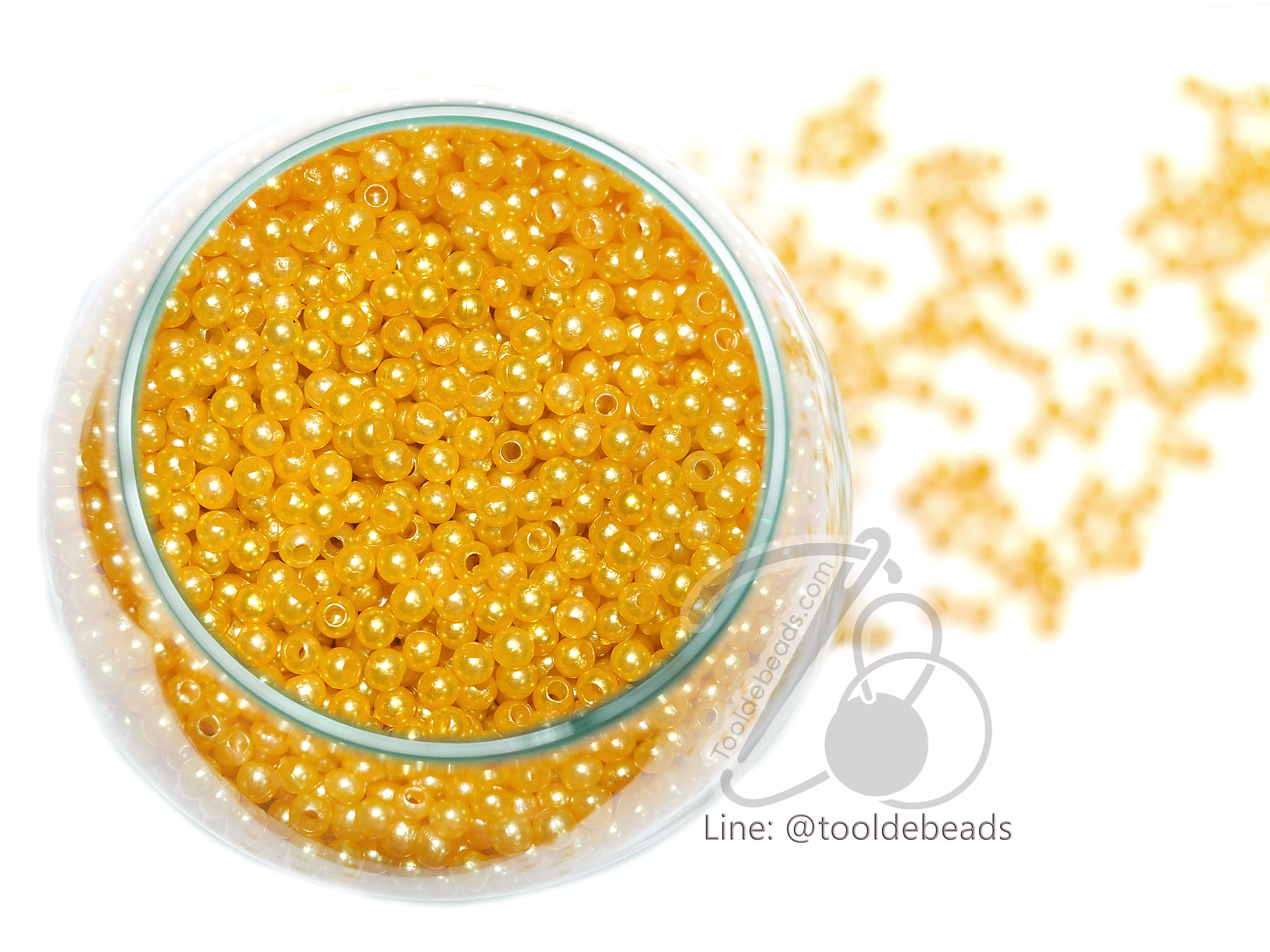 ลูกปัดมุกพลาสติก 3มม. (80 กรัม) SKU-07334
