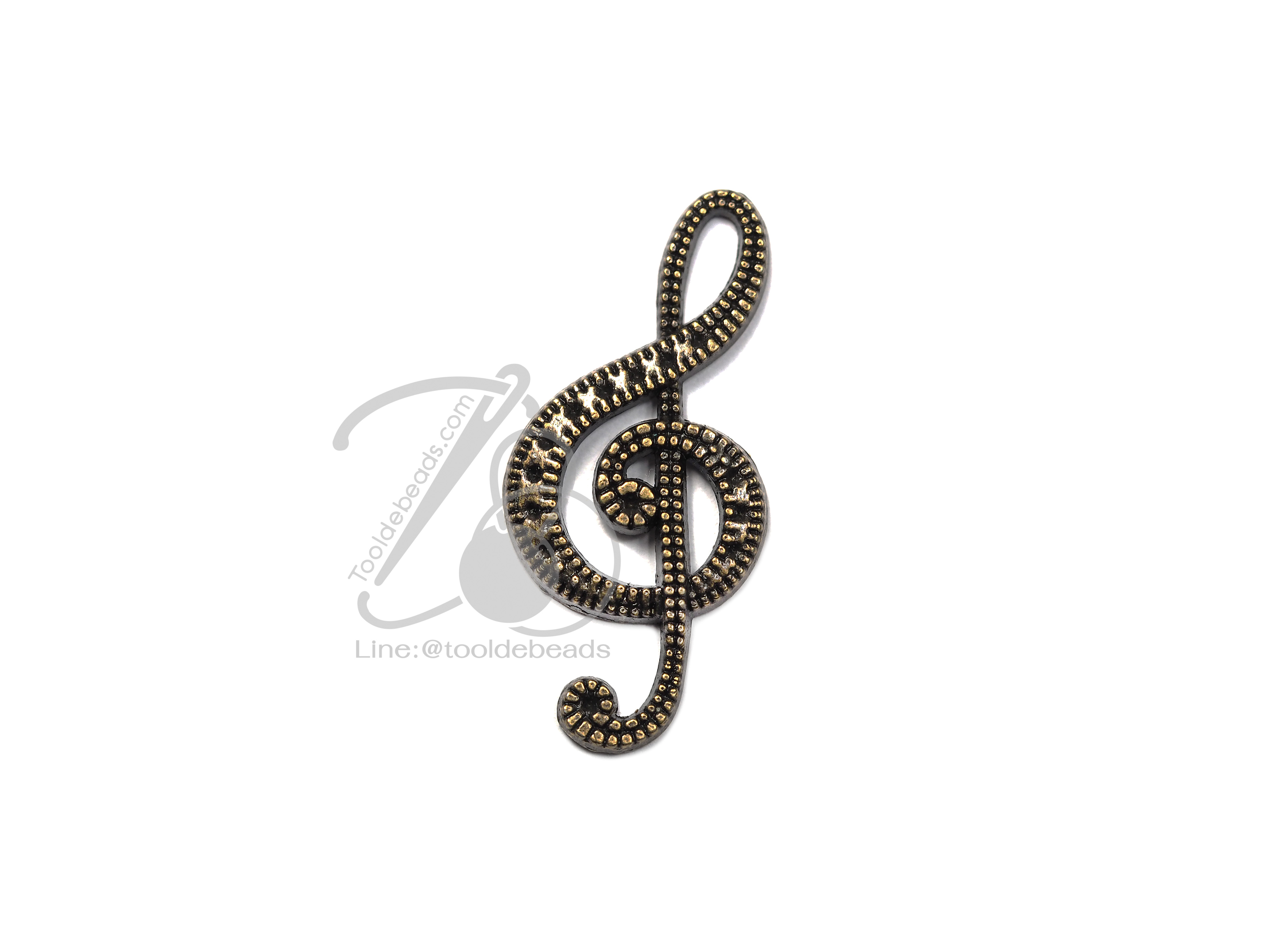 จี้เหล็ก 118 33มม. ลายกุญแจซอลมีจุด สีสนิม (1 ชิ้น) SKU-00438