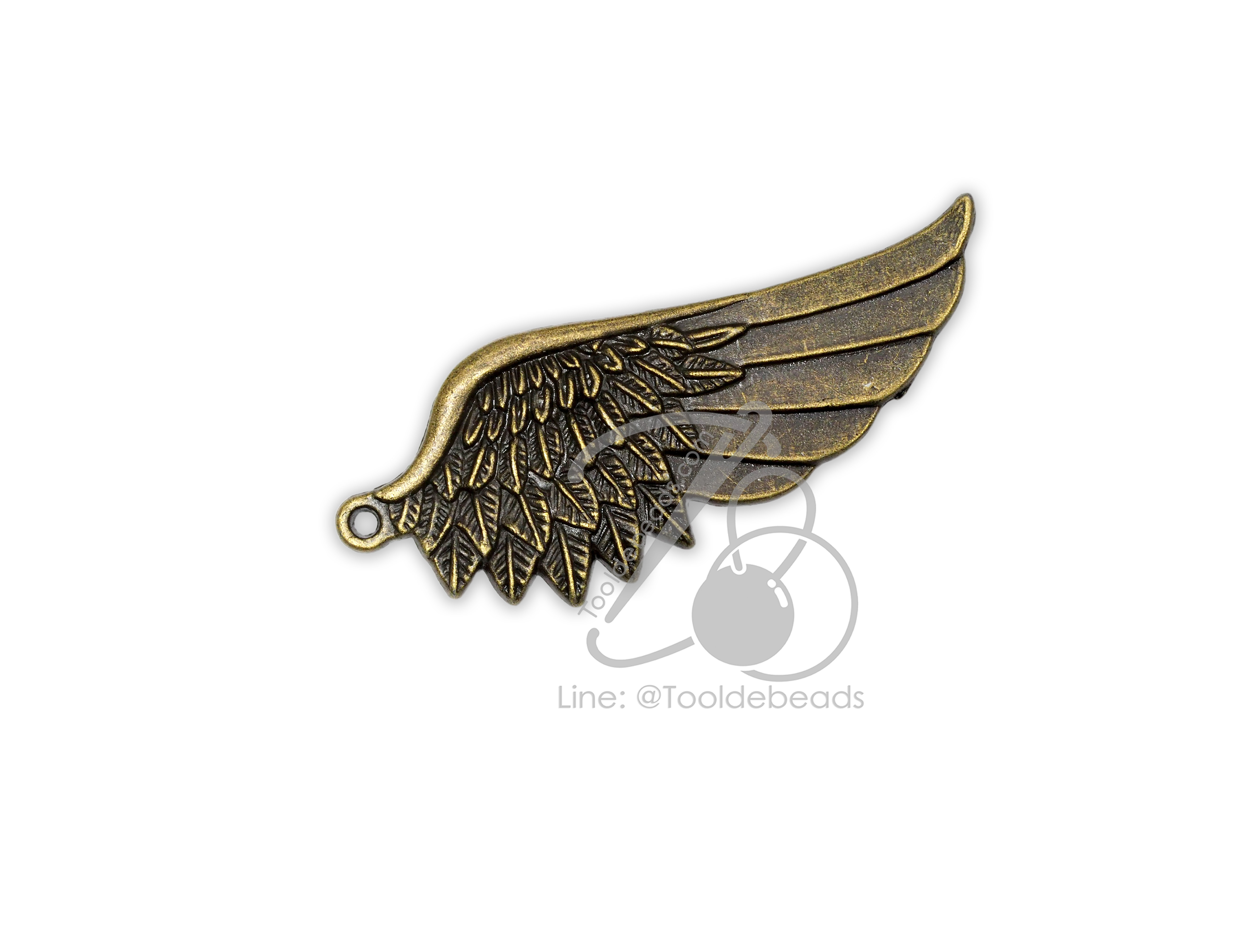 จี้เหล็ก 607 22*56มม. ลายปีกนก สีสนิม (1 ชิ้น) SKU-16843