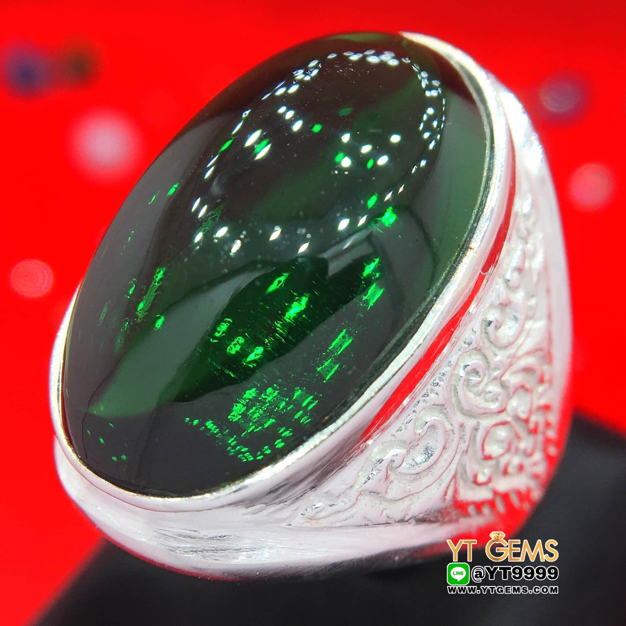 แหวนมรกต แหวนเงินแท้ พลอยมรกต (CZ) YTG-9966 YTGEMS