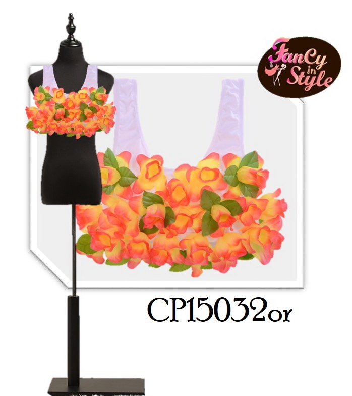 International Costume/Flowers bra/บราแต่งดอกไม้ สีส้ม