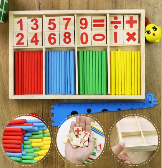 บล็อกไม้คณิตศาสตร์เพื่อการเรียนรู้พร้อมส่งMathematical Intelligence stick