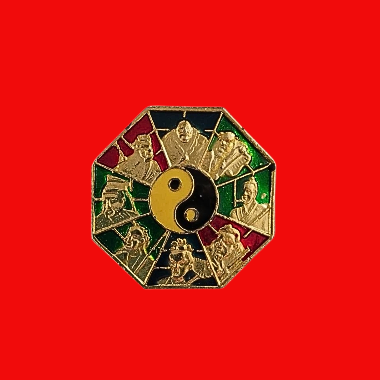 เหรียญโป๊ยเซียนโจวซือมูลนิธิสาธารณะกุศลสถาน(เม่งจินเซี่ยงตั้ว)รุ่นอุดมโชค8ทิศเนื้อกะไหล่ทองลงยา