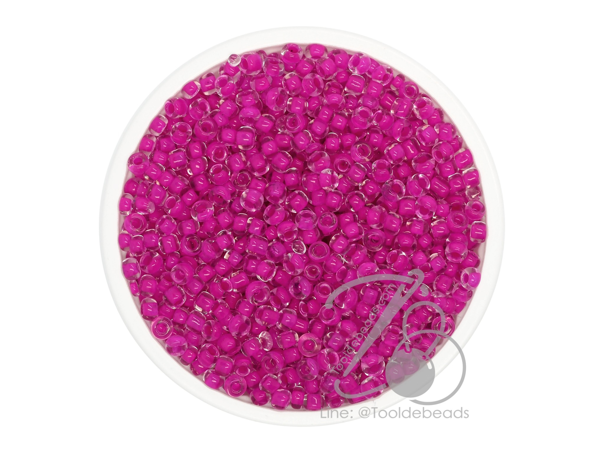 OK Brand ลูกปัดเม็ดทราย 8/0 สอดไส้ สีบานเย็น (100 กรัม) SKU-09039