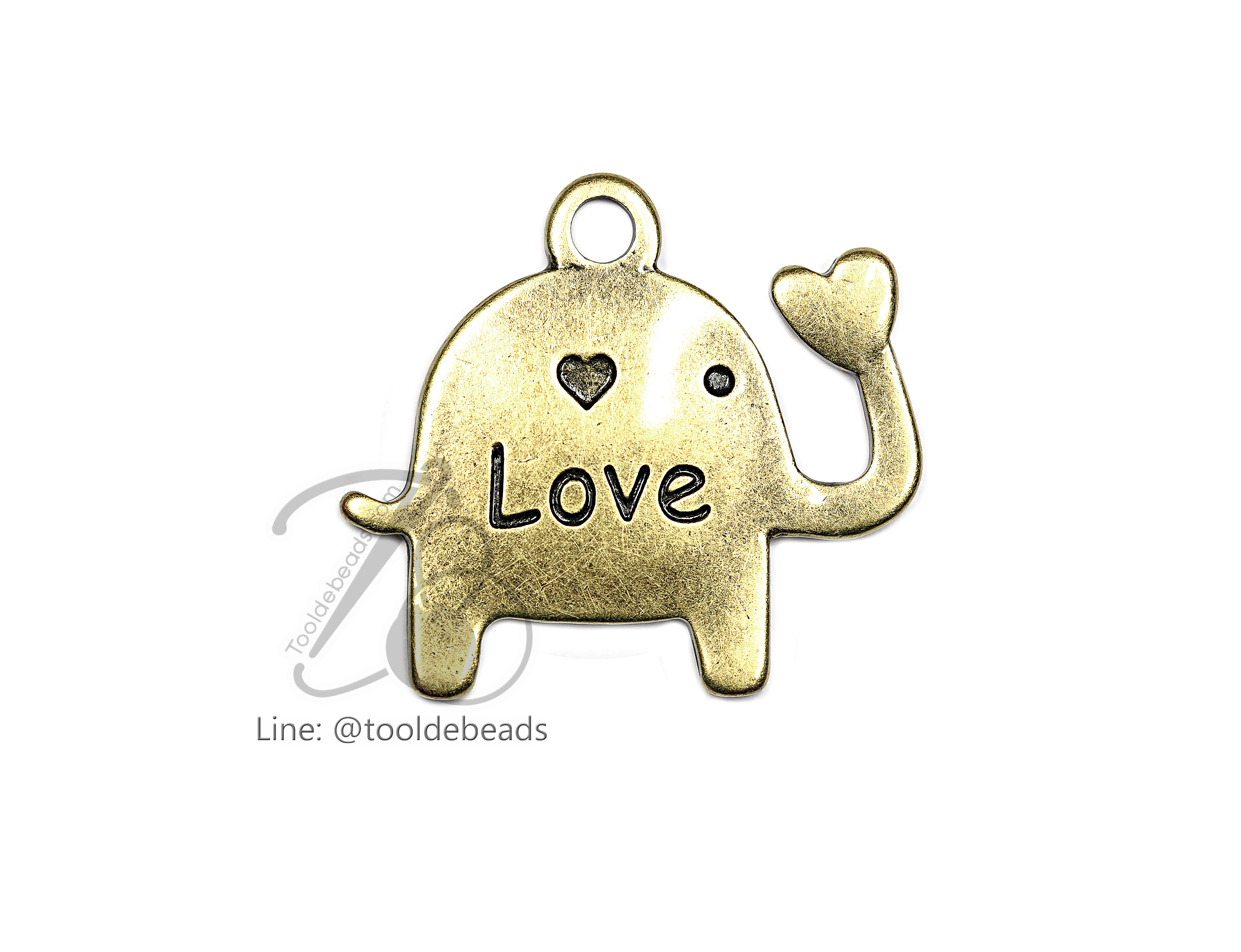 จี้เหล็ก 292 27*24มม. ลายช้างLove สีสนิม (1 ชิ้น) SKU-00759
