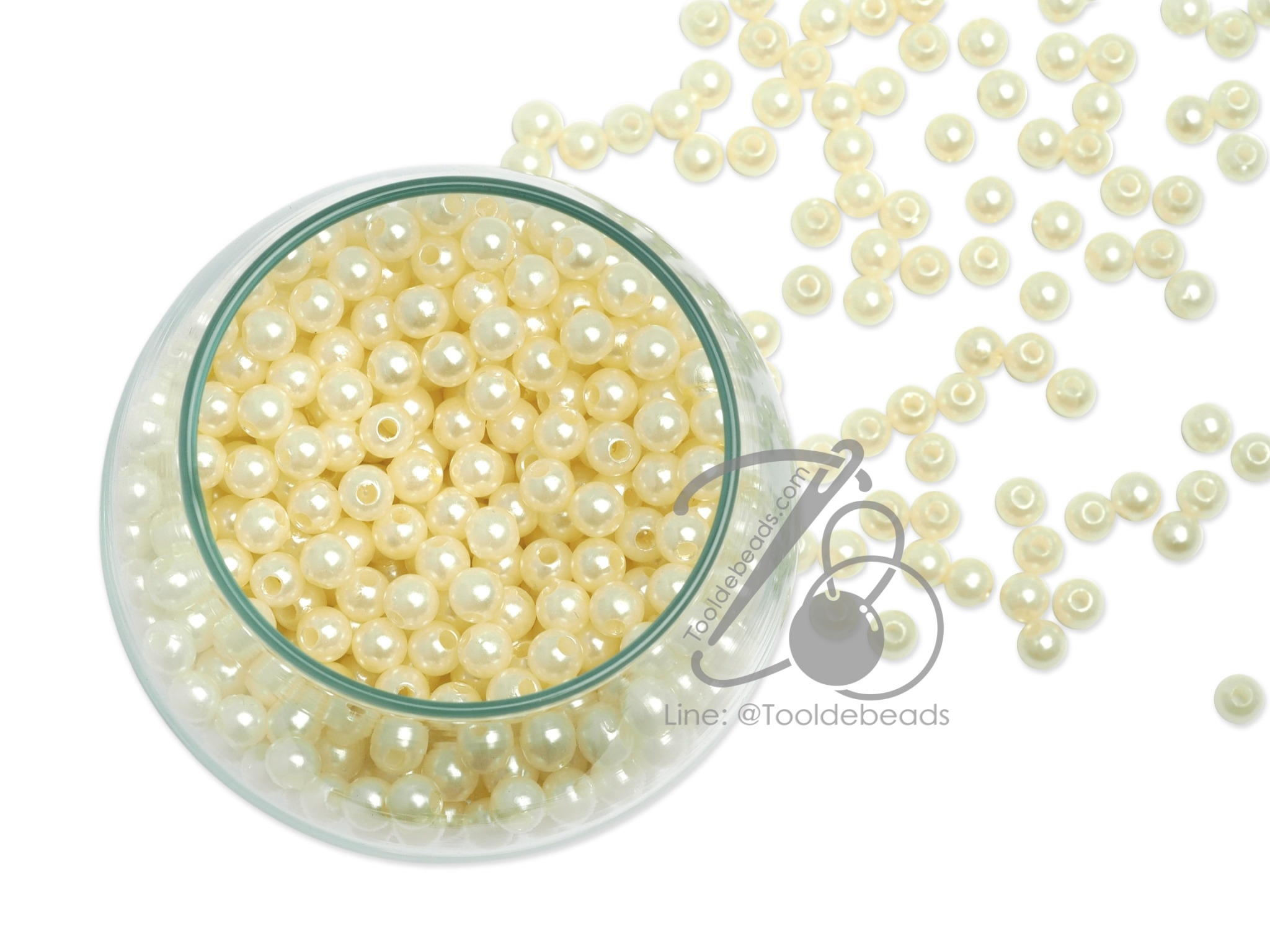 ลูกปัดมุกพลาสติก 5มม. (15 กรัม) SKU-07209