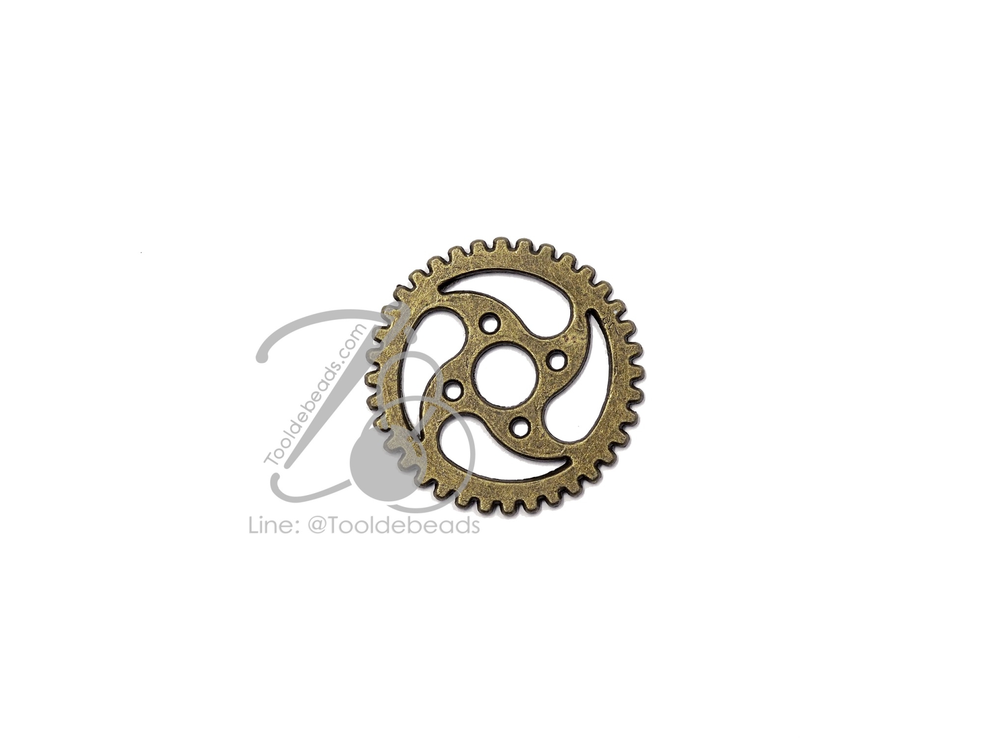 จี้เหล็ก 550 23มม. ลายเกียร์ สีสนิม (1 ชิ้น) SKU-09705