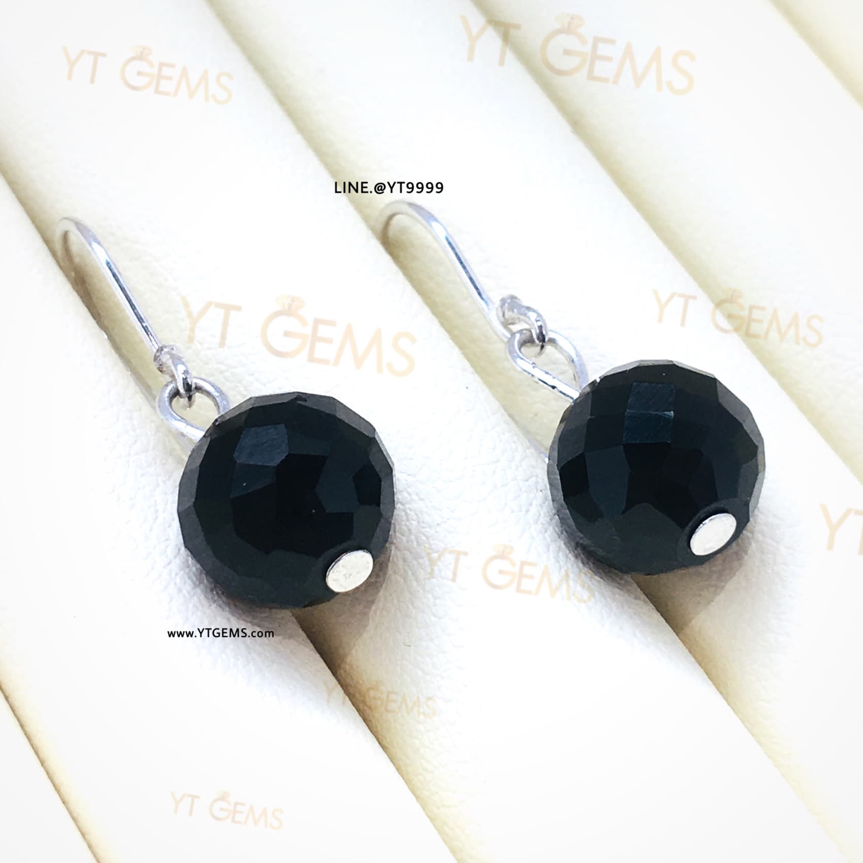 ต่างหูนิล ต่างหูเงินแท้ พลอยนิลแท้ YTG-10142 YTGEMS