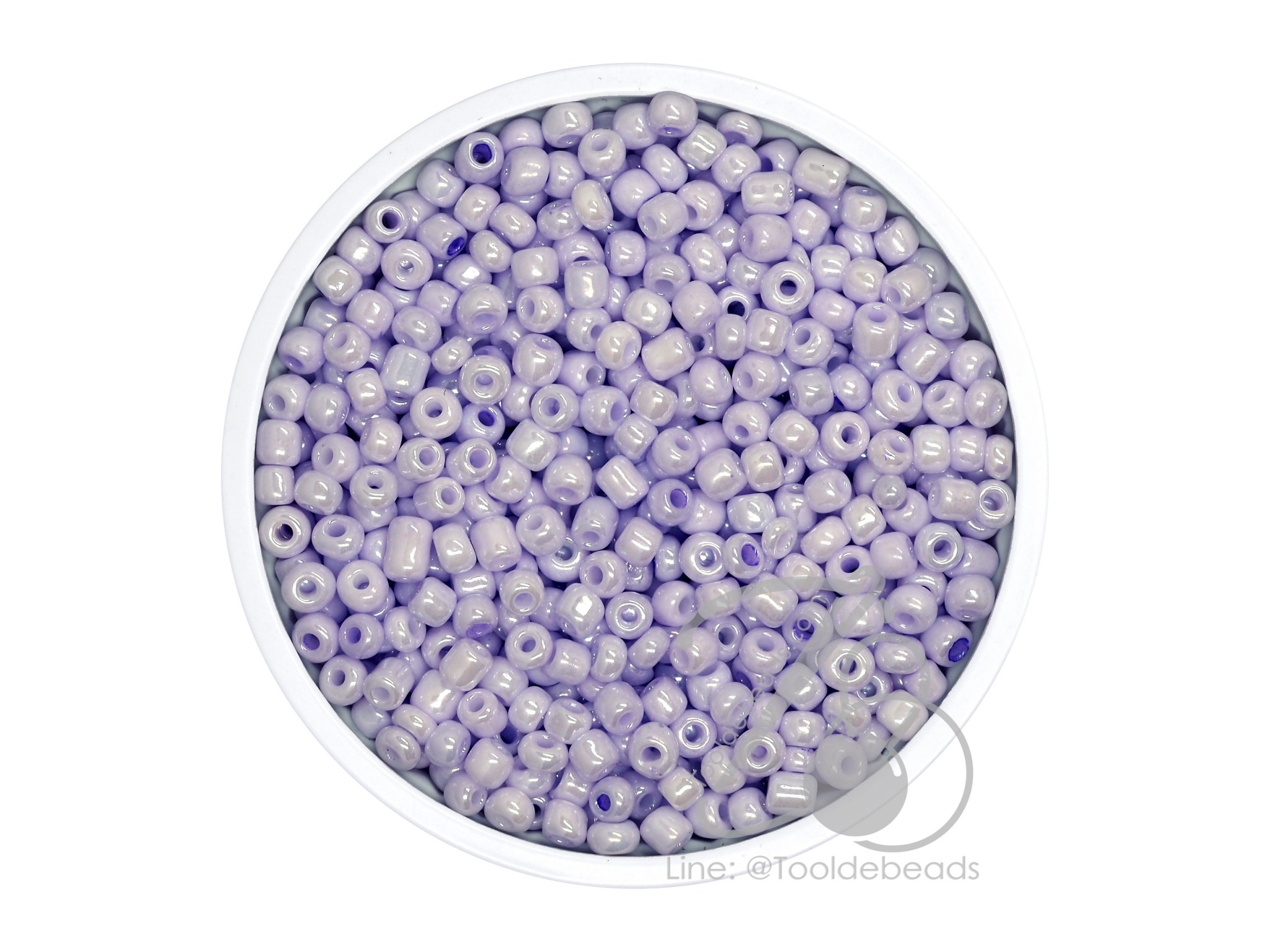 OK Brand ลูกปัดเม็ดทราย 8/0 โทนมุกด้าน สีม่วง (100 กรัม) SKU-09078