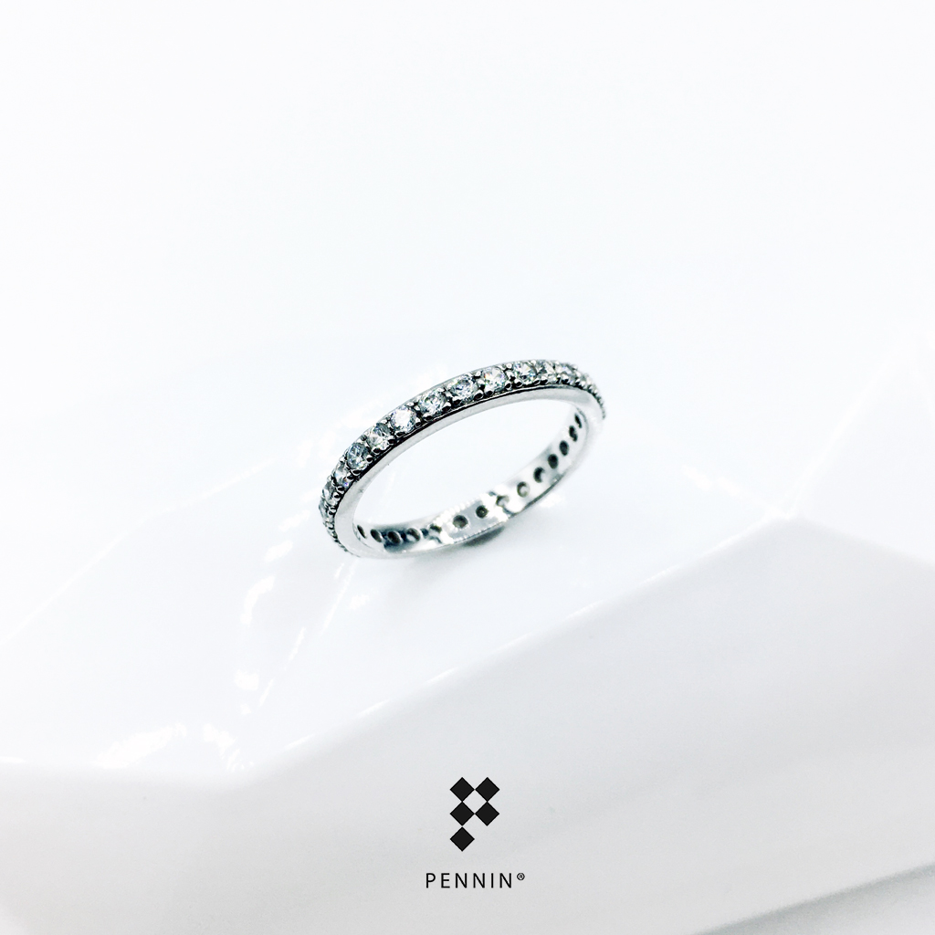 แหวนเพชรสวิส CZ ฝังรอบวง Eternity Diamond Ring สวย เปล่งประกายดุจเพชรแท้ นำโชคลาภสิริมงคลแก่ผู้ใส่