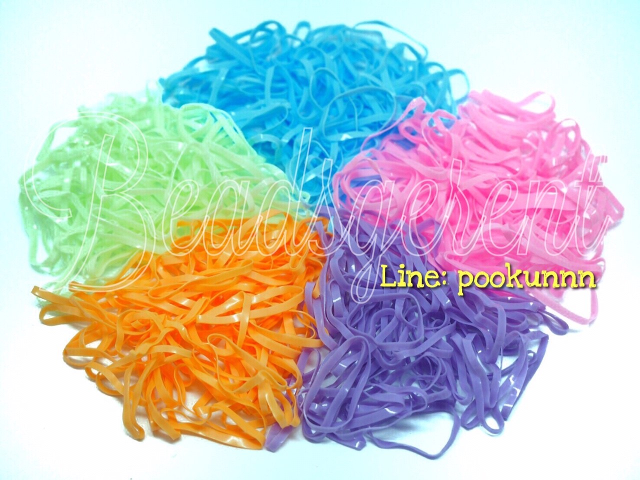 หนังยางรัดผม สีผสม 17 เส้นกลาง (1 กิโลกรัม) SKU-05333
