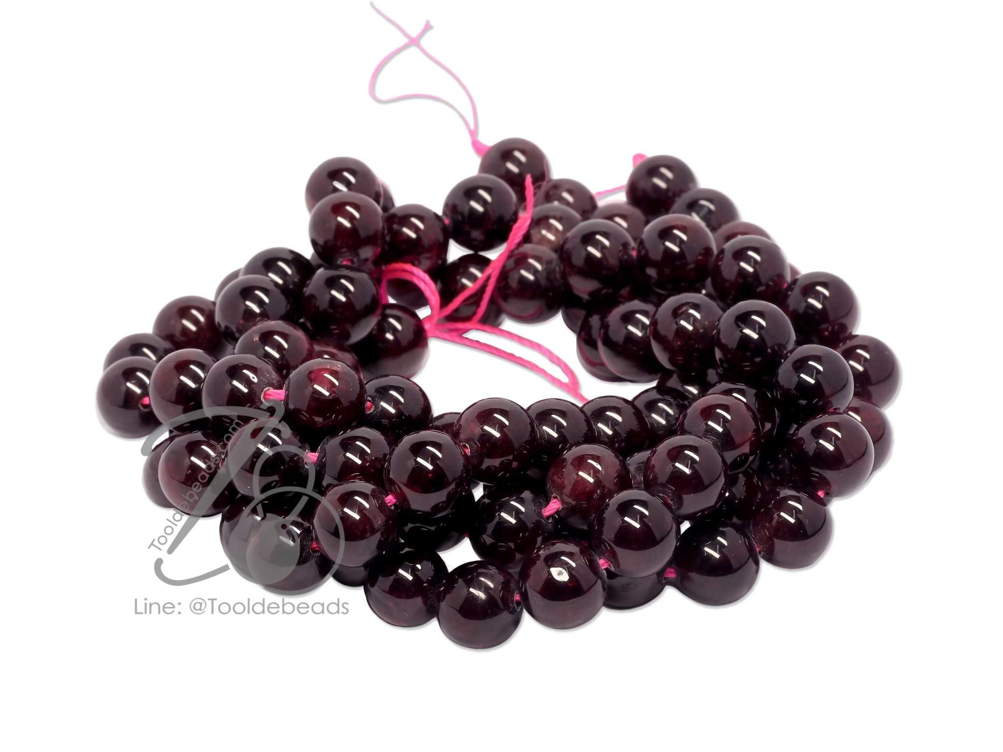 หิน โกเมน(Garnet) 8มม. (47 เม็ด) SKU-01462