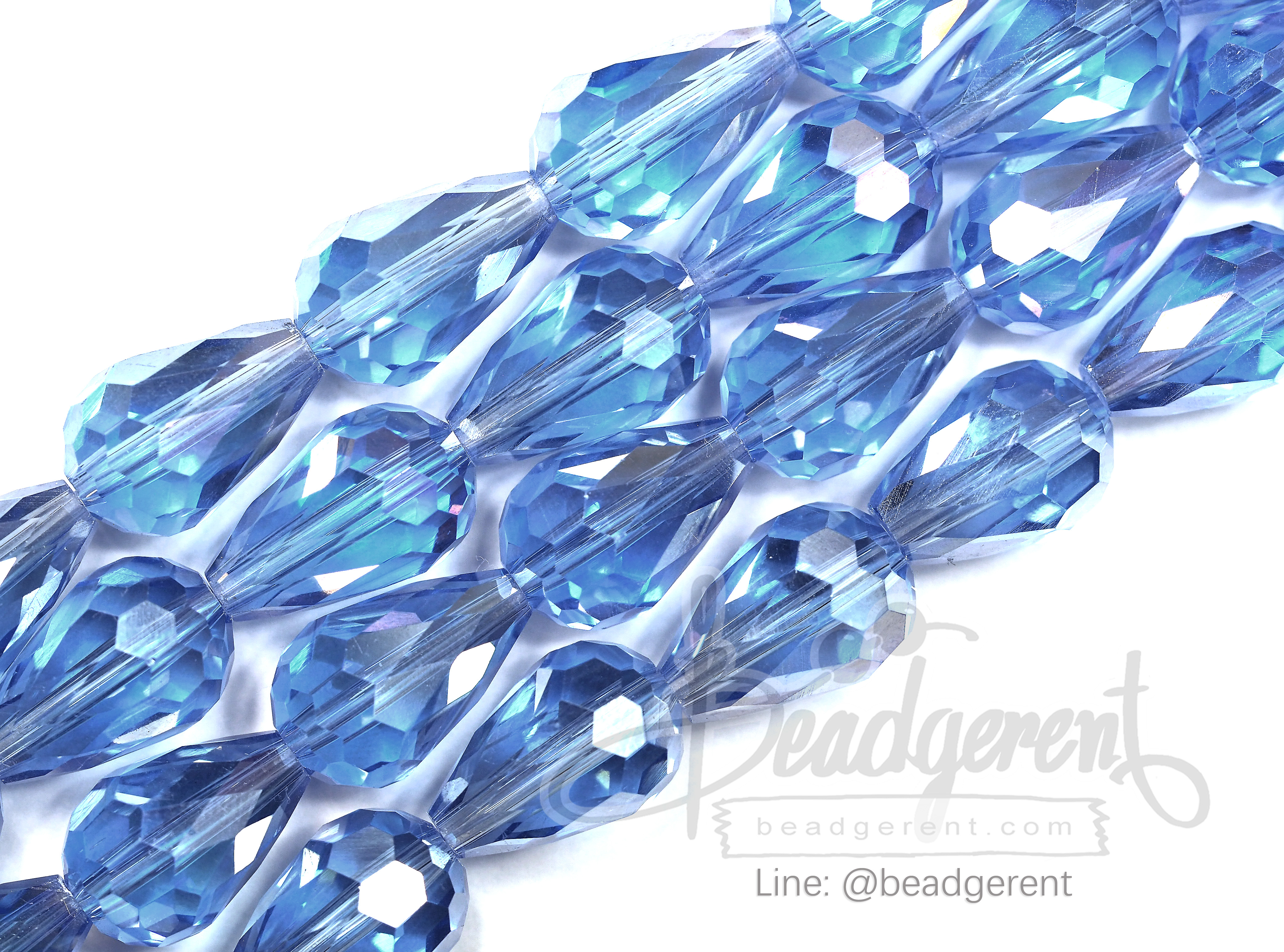 คริสตัลโมดาห์ 10*16มม. สีฟ้าจืด (40 เม็ด) SKU-02722