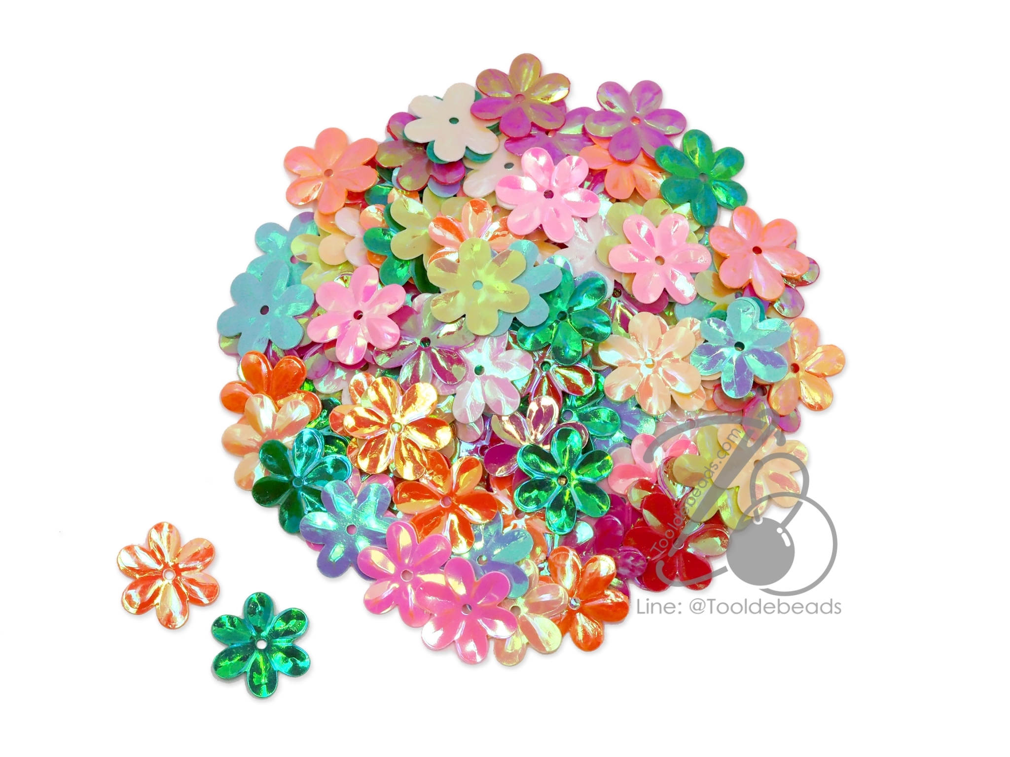 เลื่อมดอกไม้ 15มม. (80 กรัม) SKU-09683