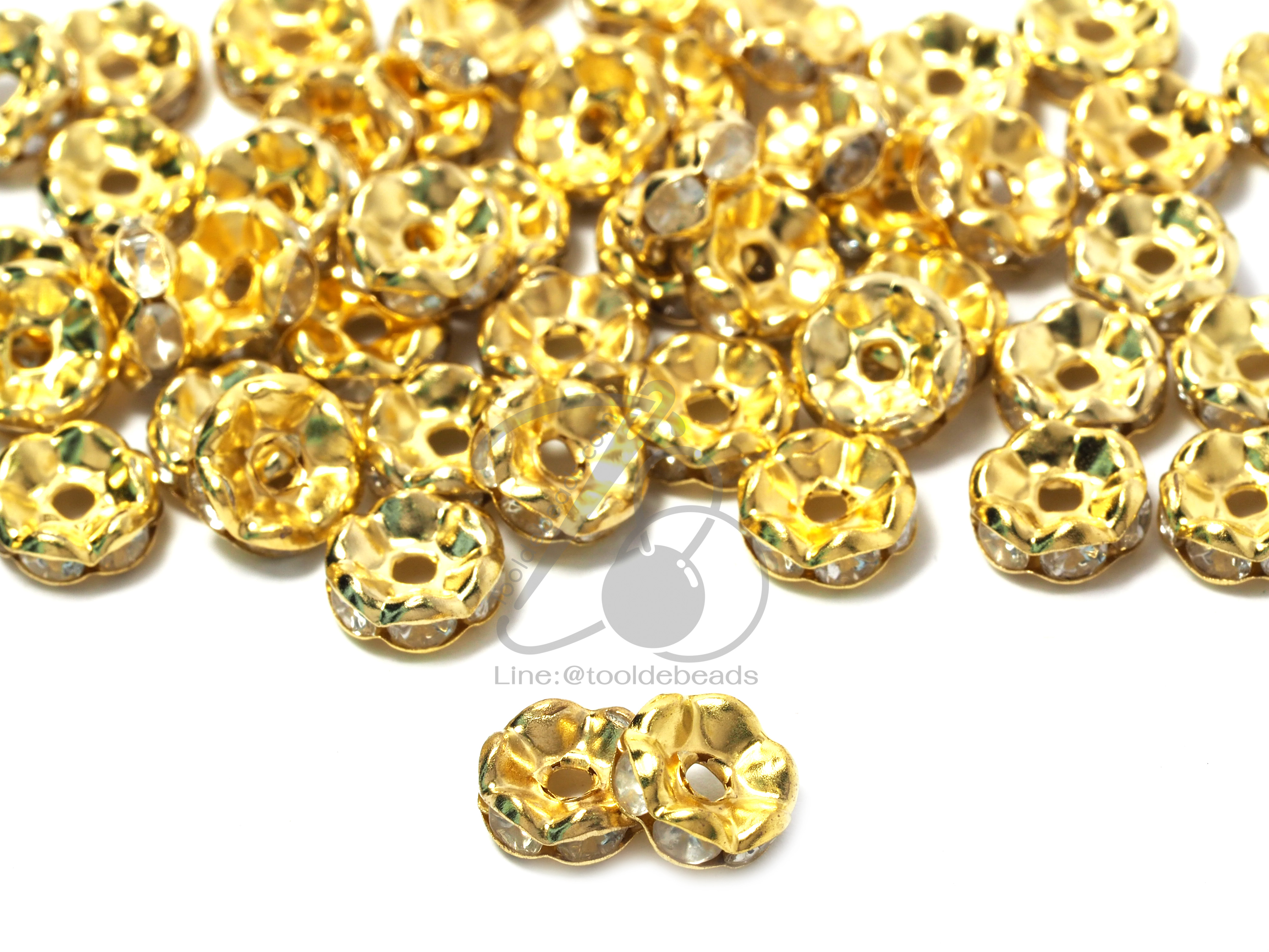 ข้อเพชร 8มม. สีทอง (งานจีน) (50 ชิ้น) SKU-01391