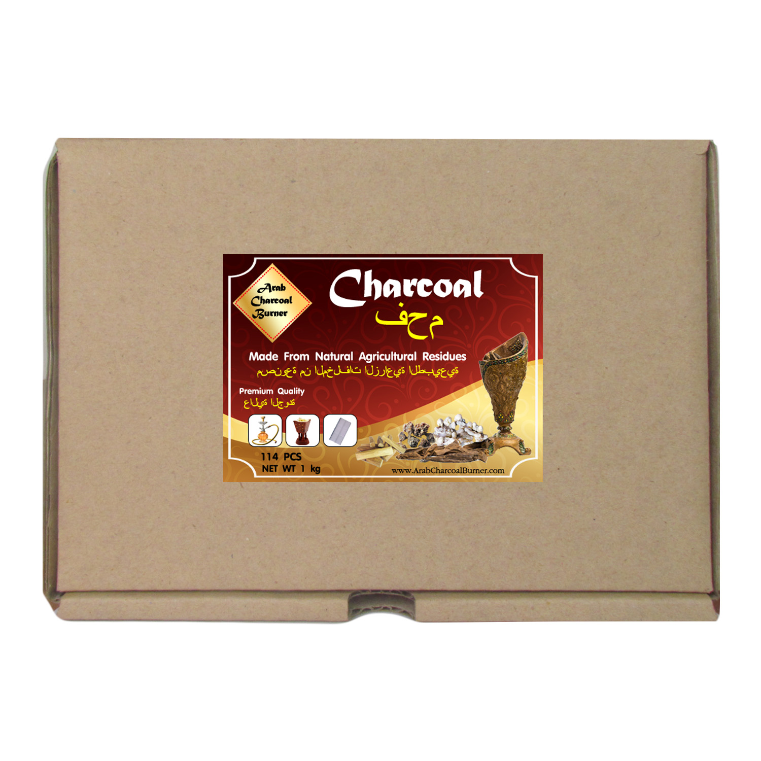 Arab Charcoal Burner ถ่าน ถ่านเผา ถ่านไม้ ถ่านพิเศษ ชาโคล สำหรับจุดไฟเผา ชิช่า บารากุ ทำจากธรรมชาติ 100% ไร้กลิ่น ไร้ควัน ไม่มีประกายไฟ ปลอดภัย ไร้สารเคมี จุดนานถึง 4-5 ชมต่อชิ้น - 1 กิโลกรัม