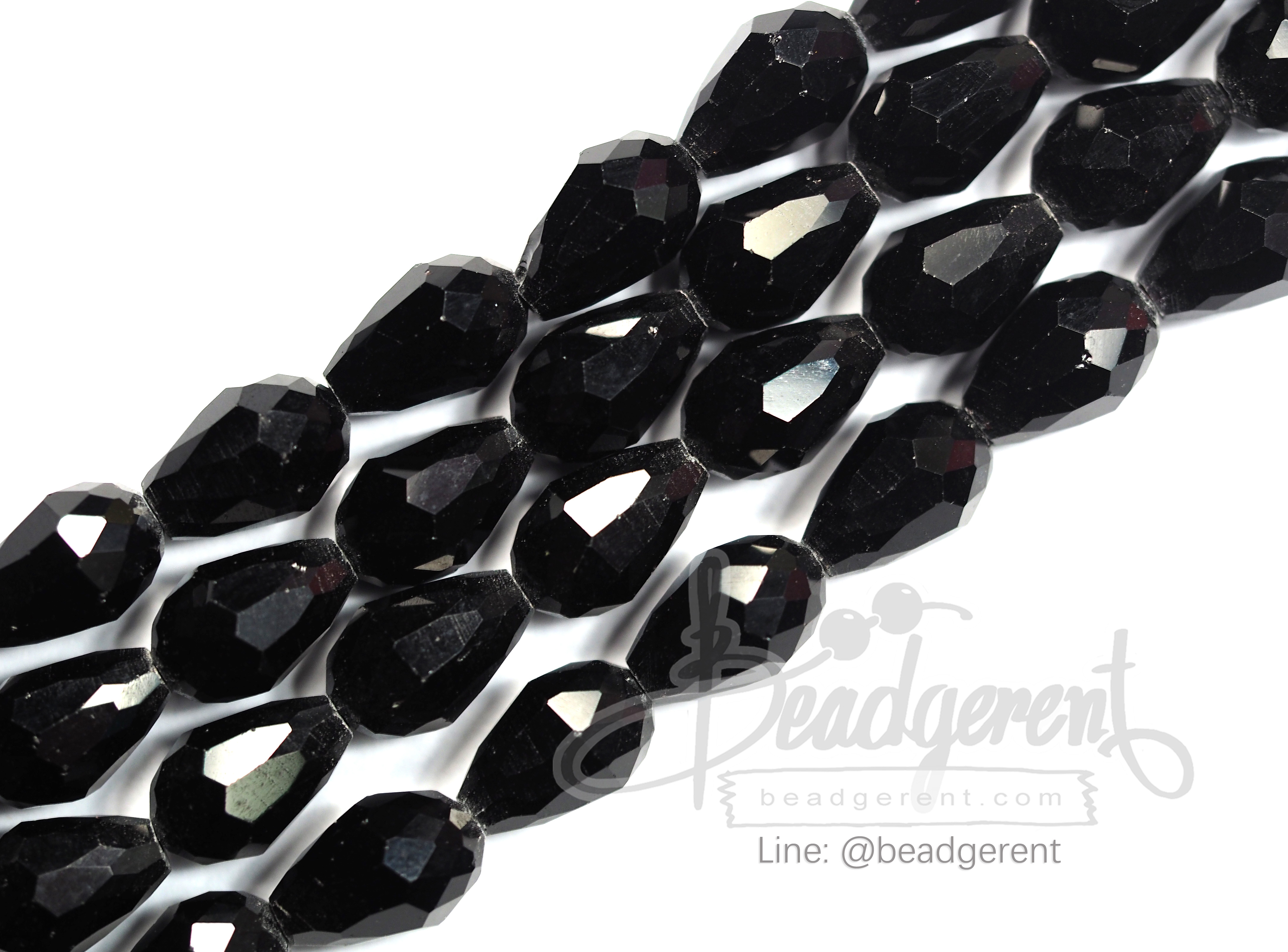 คริสตัลโมดาห์ 8*12มม. สีดำ (60 เม็ด) SKU-02711