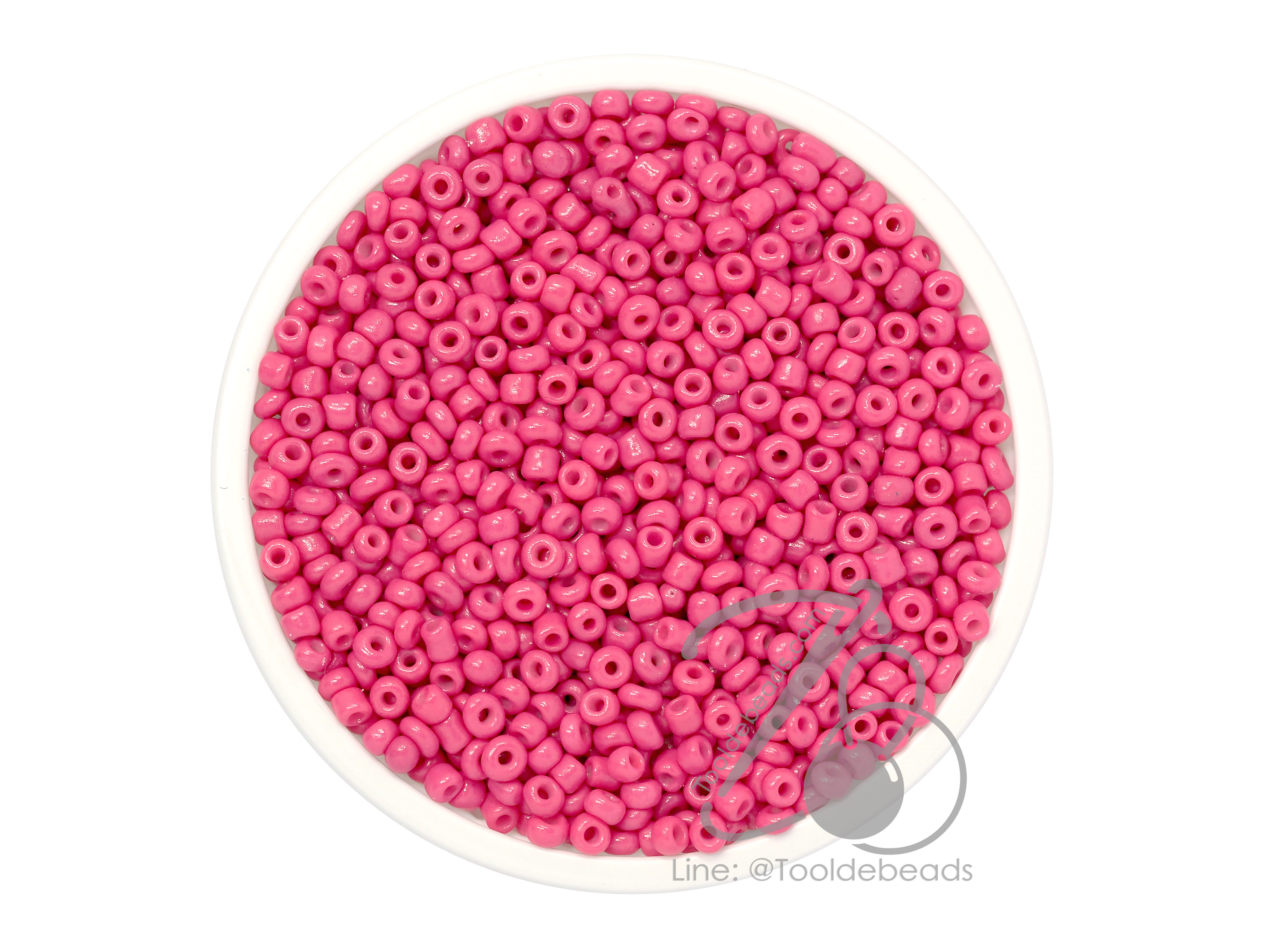OK Brand ลูกปัดเม็ดทราย 12/0 โทนด้าน สีโอรส (15 กรัม) SKU-08398