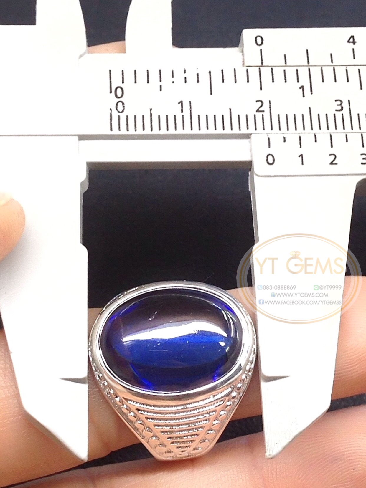 แหวนเงินแท้92.5% พลอยไพลิน(cz) YTG-5552 YTGEMS