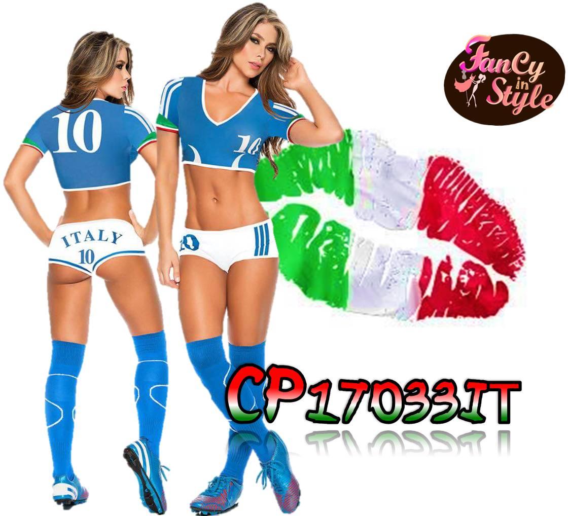 Sexy Italy Football Costume/Cheerleader Costume/ชุดนักบอลหญิงทีมอิตาลี/ชุดเชียร์ลีดเดอร์