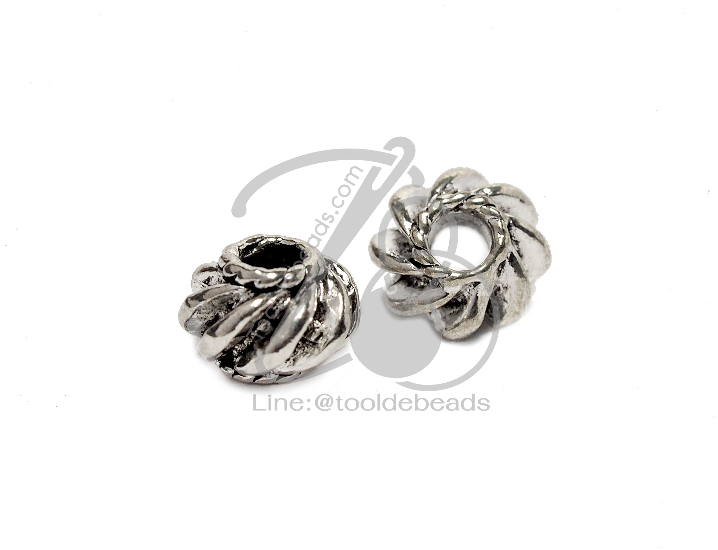 ลูกปัดโรเดียม 117 8มม. ลายเกลียว (1 ชิ้น) SKU-03288