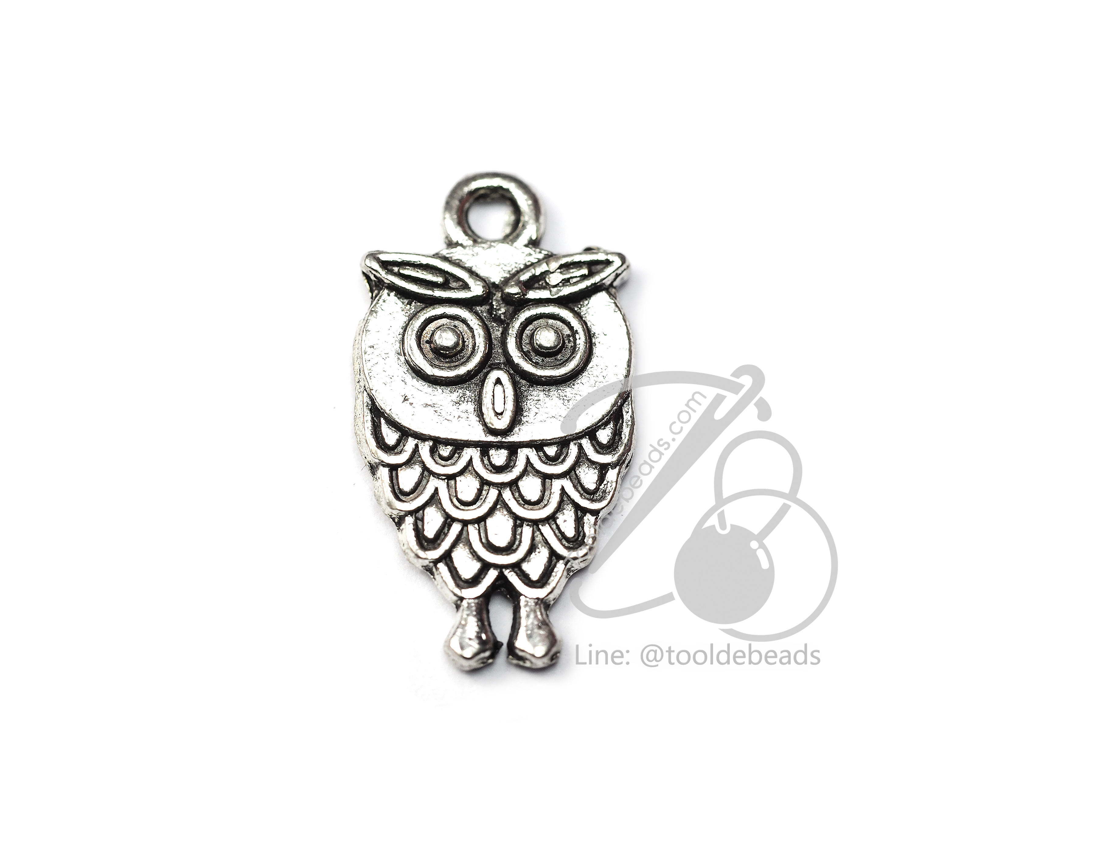 ลูกปัดโรเดียม 124 15มม. ลายนกฮูก (1 ชิ้น) SKU-03295