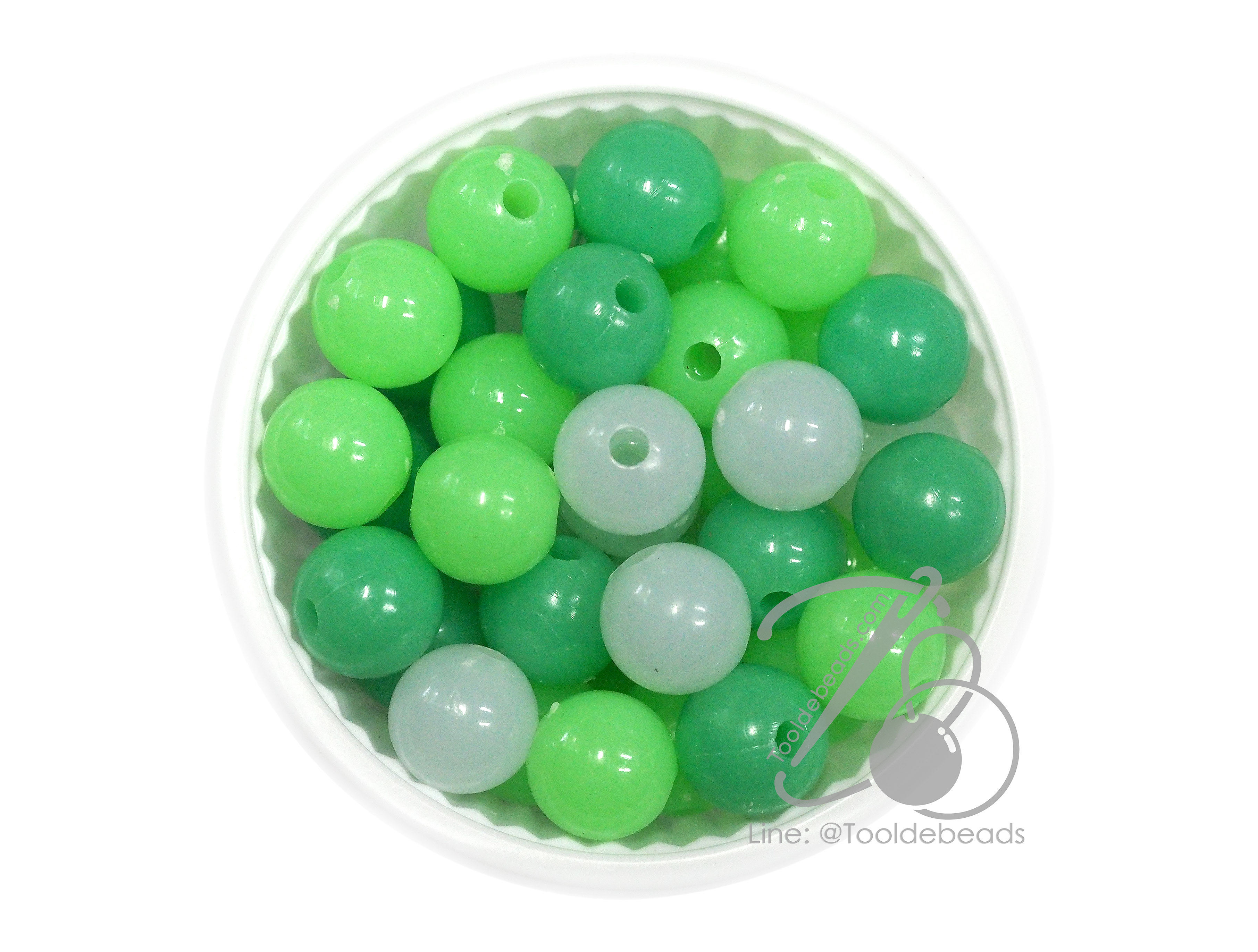 ลูกปัดกิโล ตราเสือ 10มม. สีผสม (15กรัม) SKU-14974