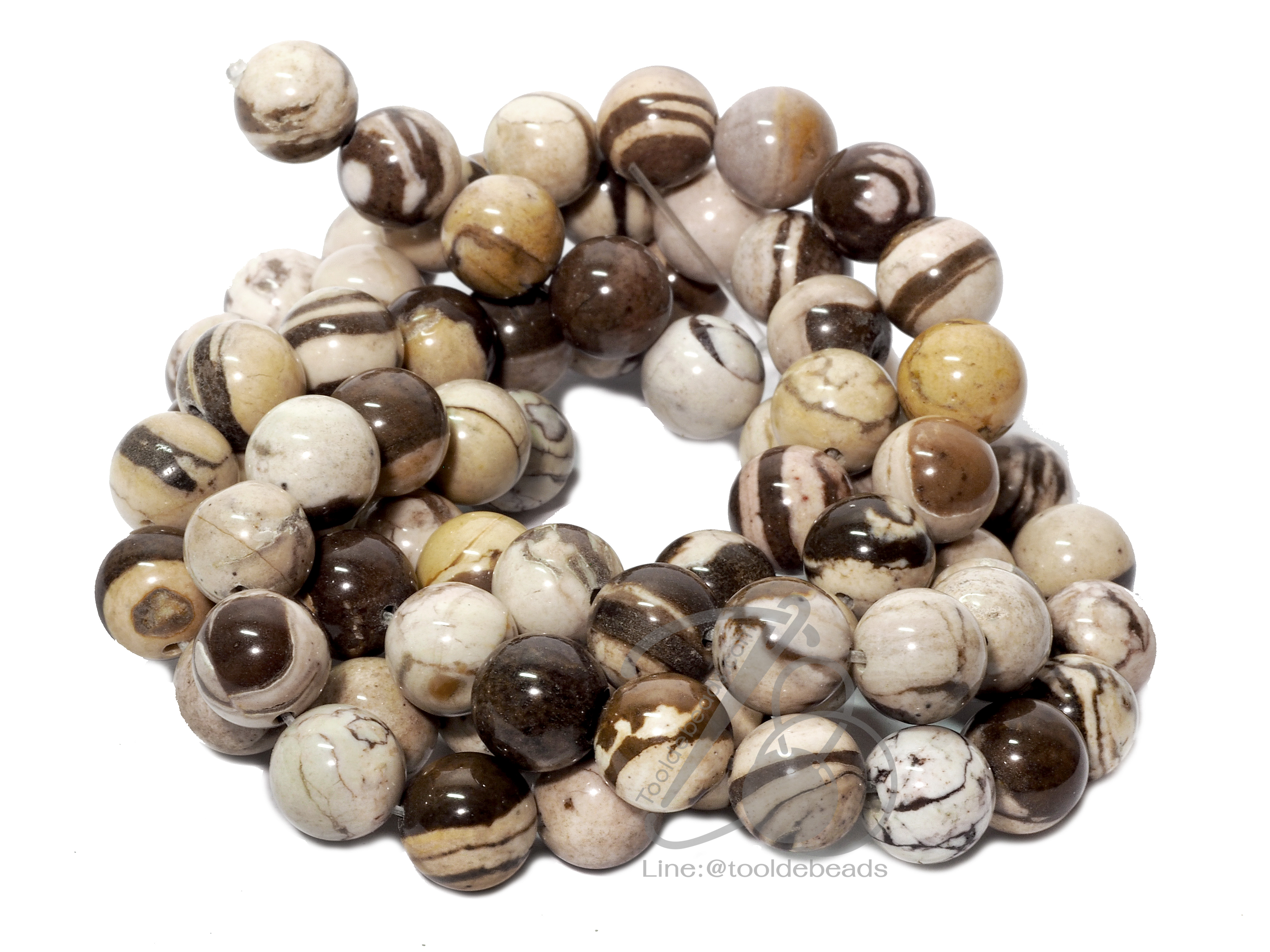 หิน Zebra Jasper 10มม. (38 เม็ด) SKU-01338