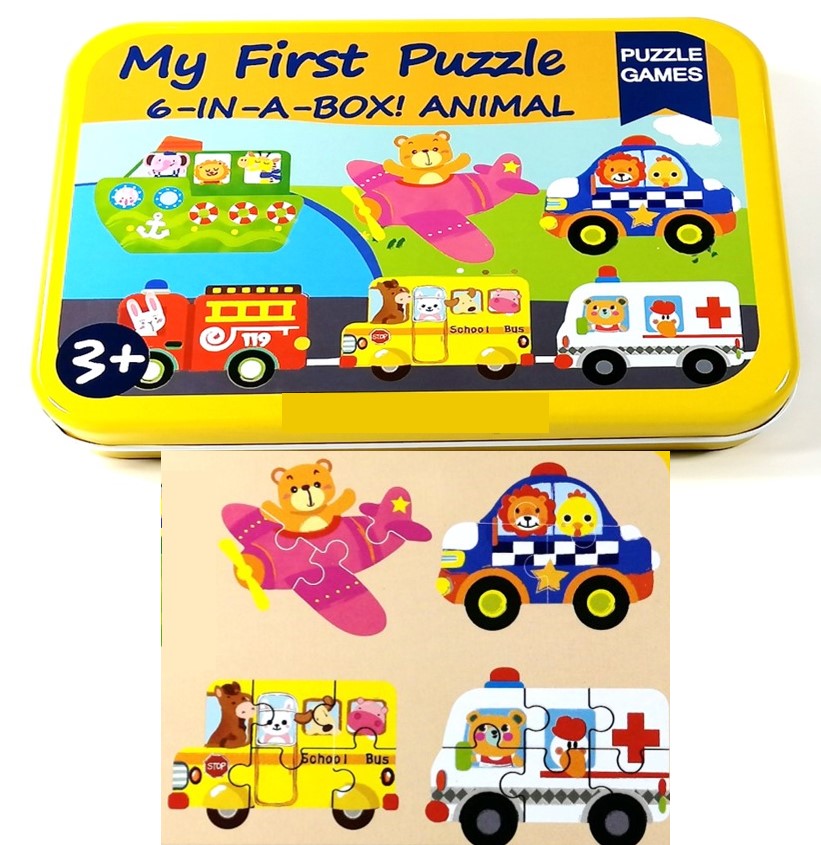 จิ๊กซอว์ไม้พร้อมส่ง หลากหลายแบบ สีสันสดใสแบบเล่นได้แบบ 6 IN 1