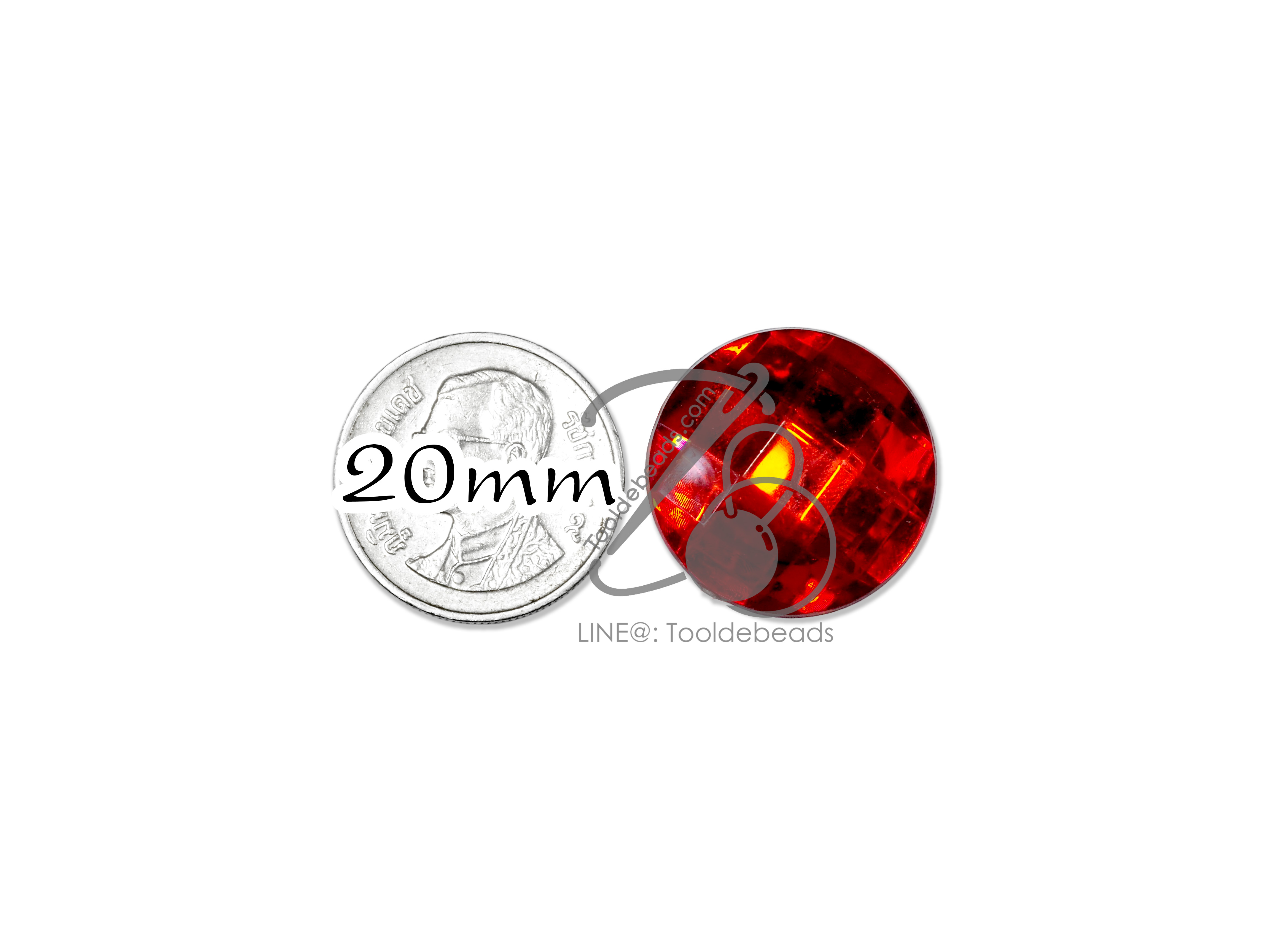 เพชรครึ่งซีก 20มม. ทรงกลม (20 ชิ้น) SKU-14119