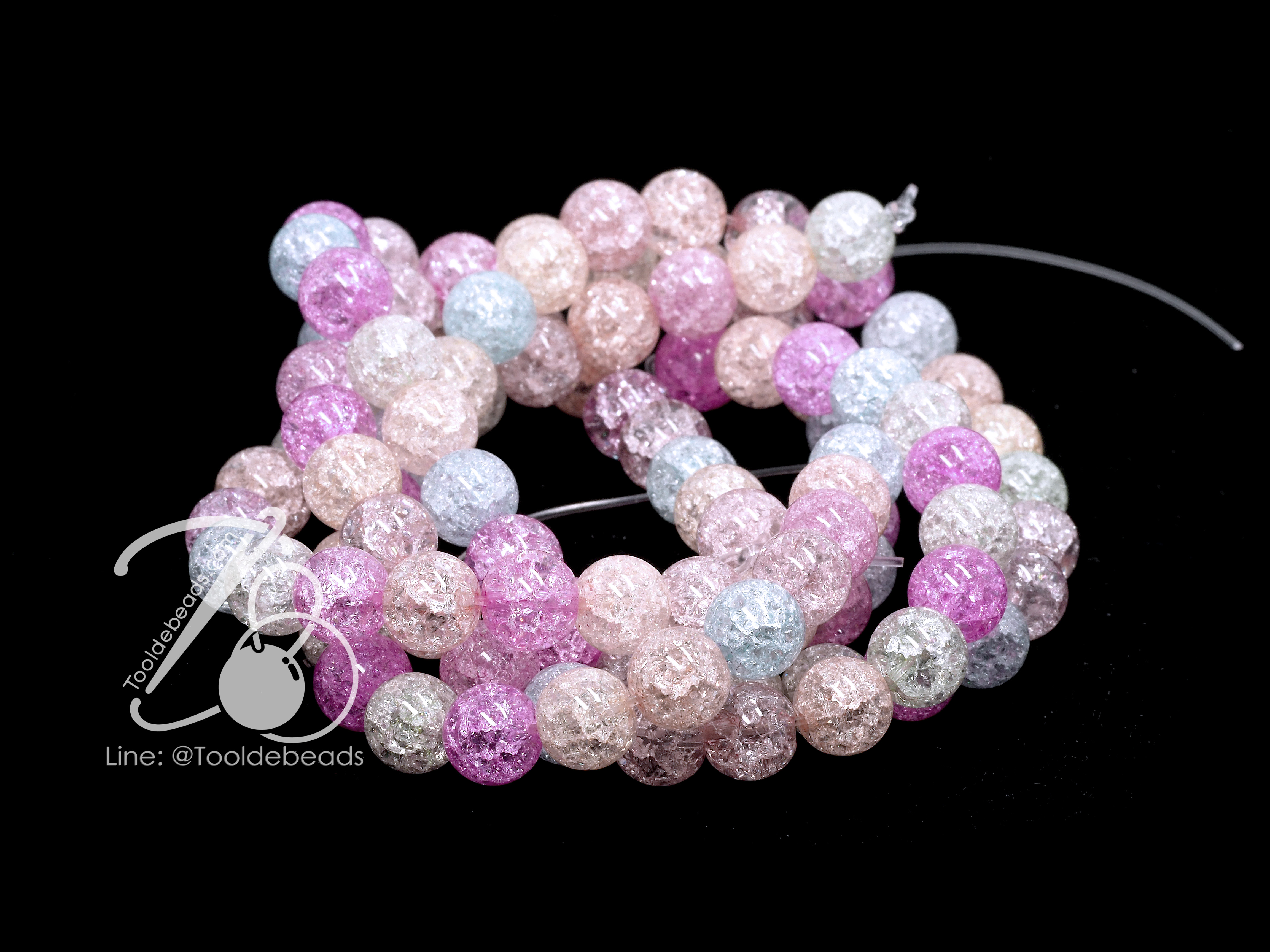 หิน Ice Quartz Pastel 8มม. (47 เม็ด) SKU-01058