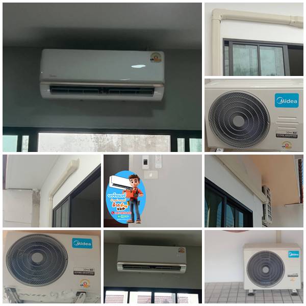 รีวิวติดตั้งแอร์ Midea หมู่บ้านฉัตรณรงค์ วิลล่า4 ลำลูกกา-คลอง3
