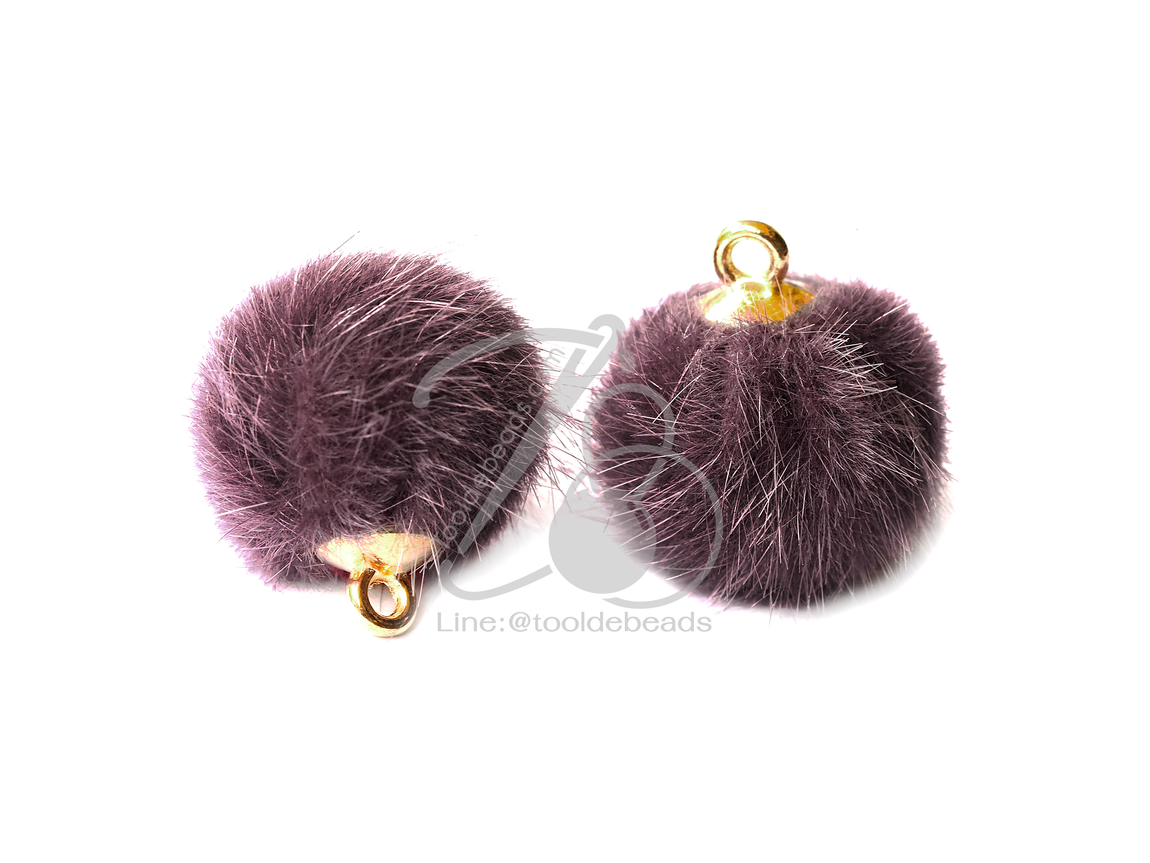 จี้บอลขน 16มม. สีม่วง (1 ชิ้น) SKU-05829