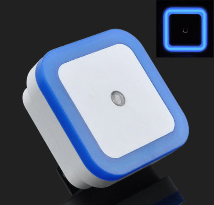 ไฟอัตโนมัติ สีฟ้า (ขาเสียบแบน)