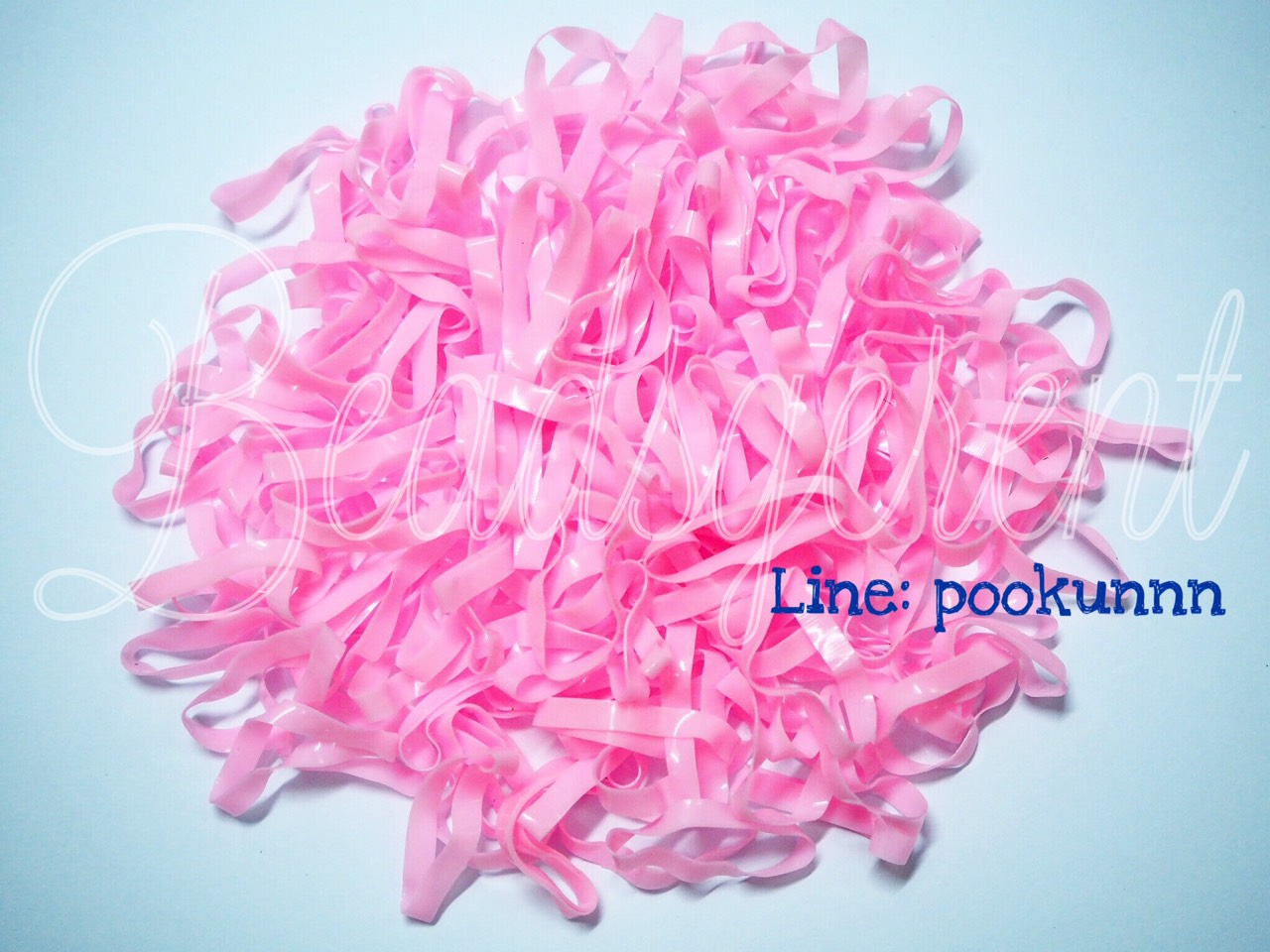 หนังยางรัดผม 3.5มม. สีชมพูหวาน เส้นใหญ่ (1 กิโลกรัม) SKU-05339