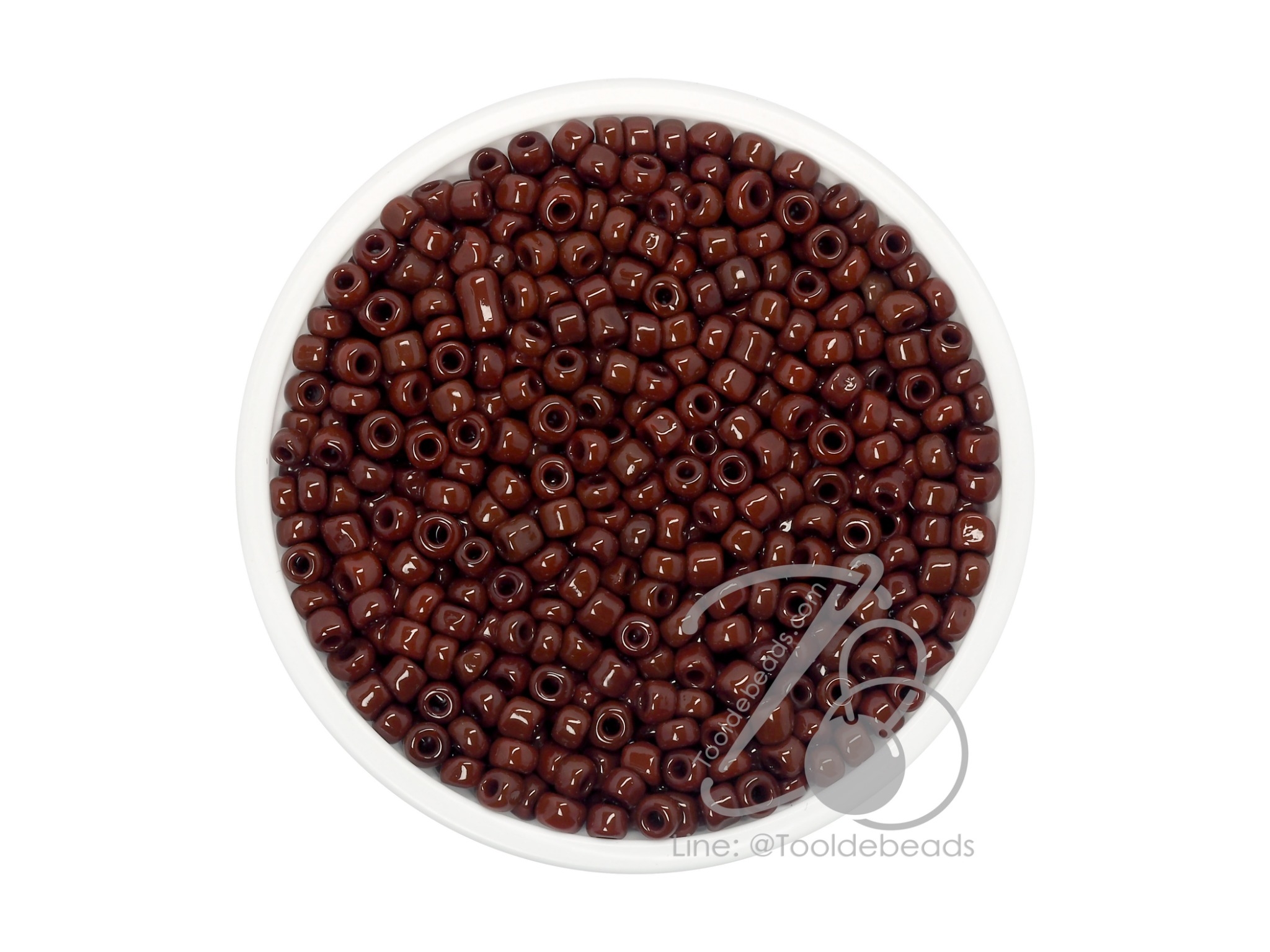 ลูกปัดเม็ดทราย 12/0 โทนด้าน สีน้ำตาล (100 กรัม) SKU-08806