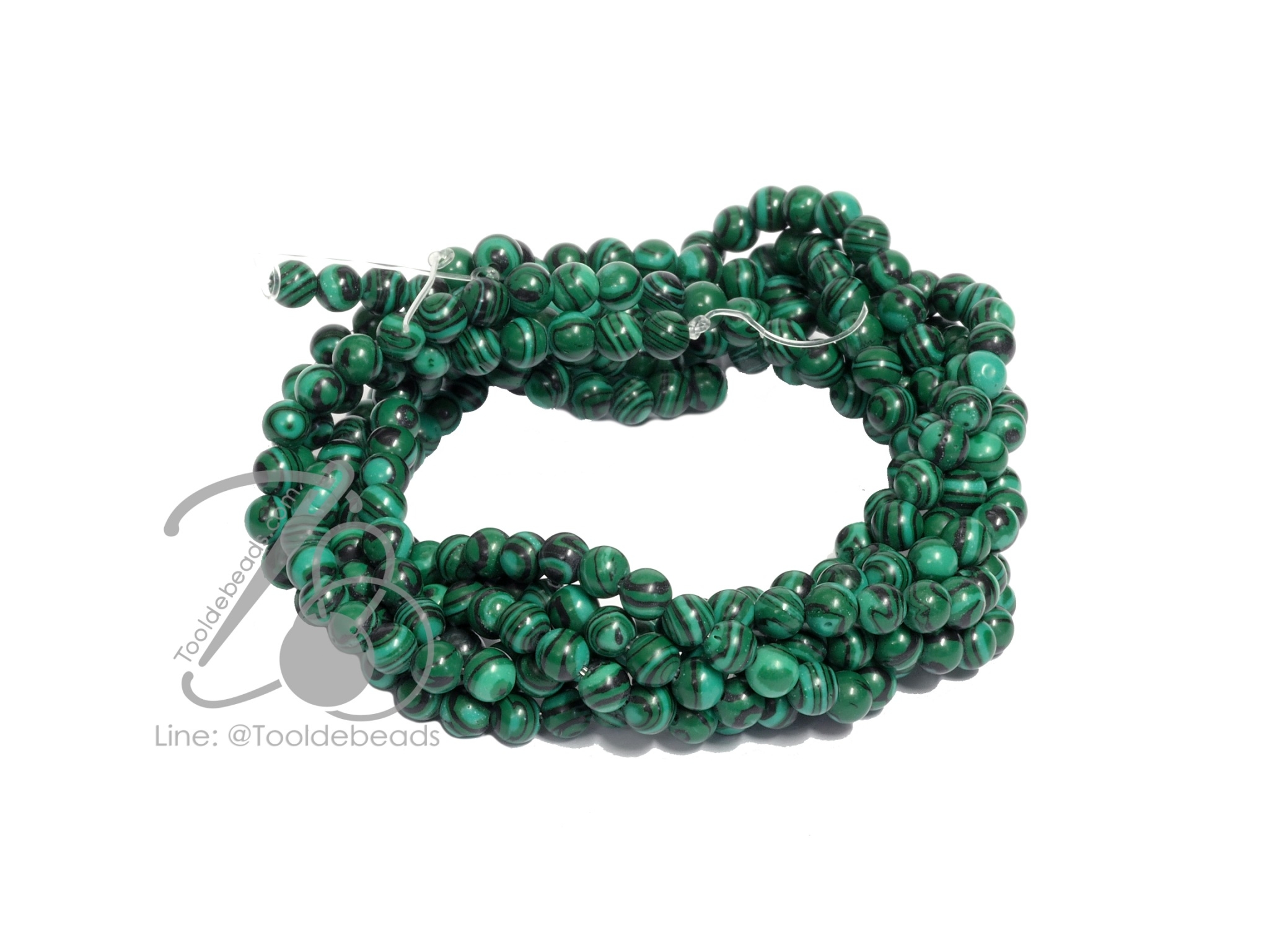 หิน Malachite 4มม. (99 เม็ด) SKU-09301