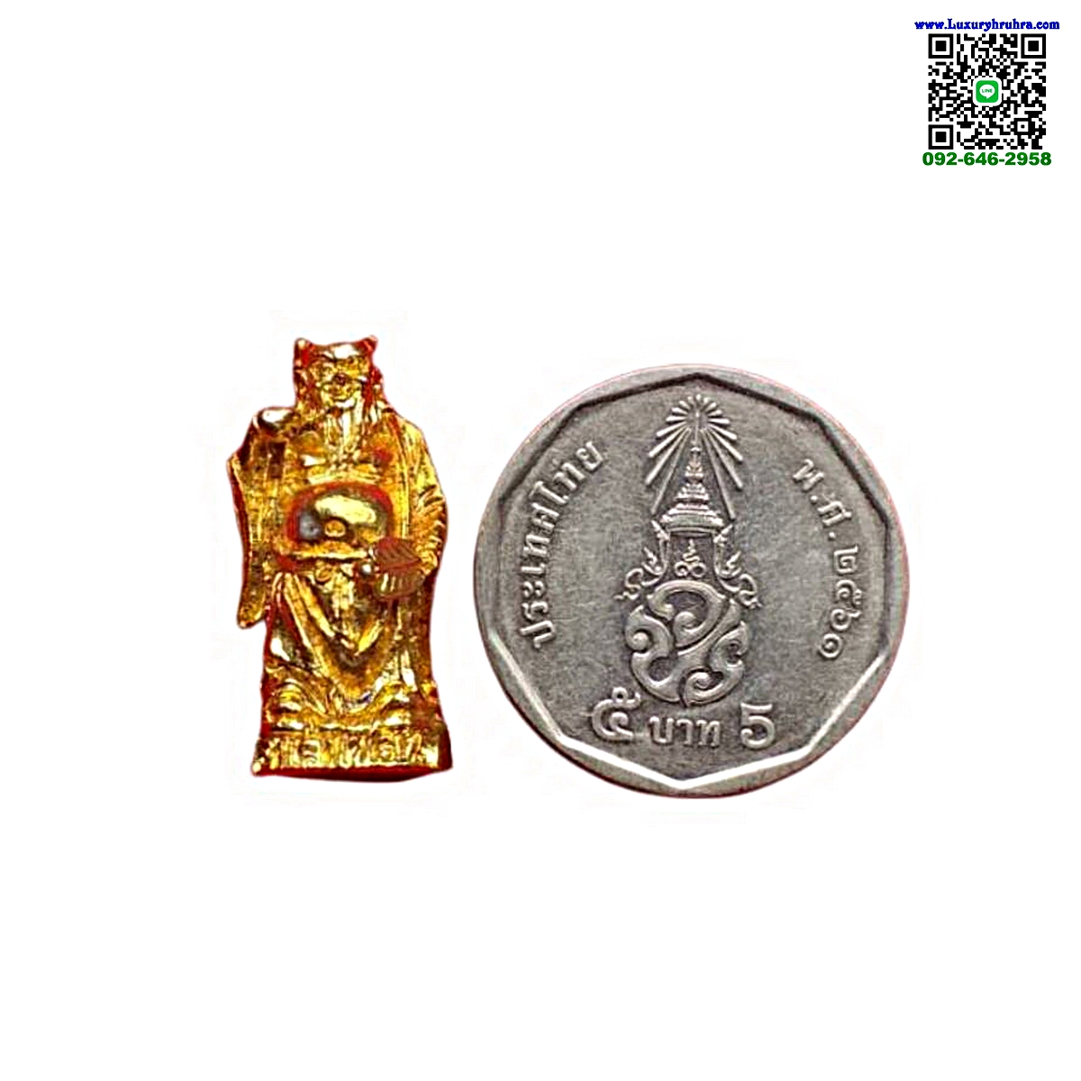 รูปหล่อลอยองค์เทพเจ้าฮั่นเจ็งลี้แปดเซียนเนื้อกะไหล่ทอง