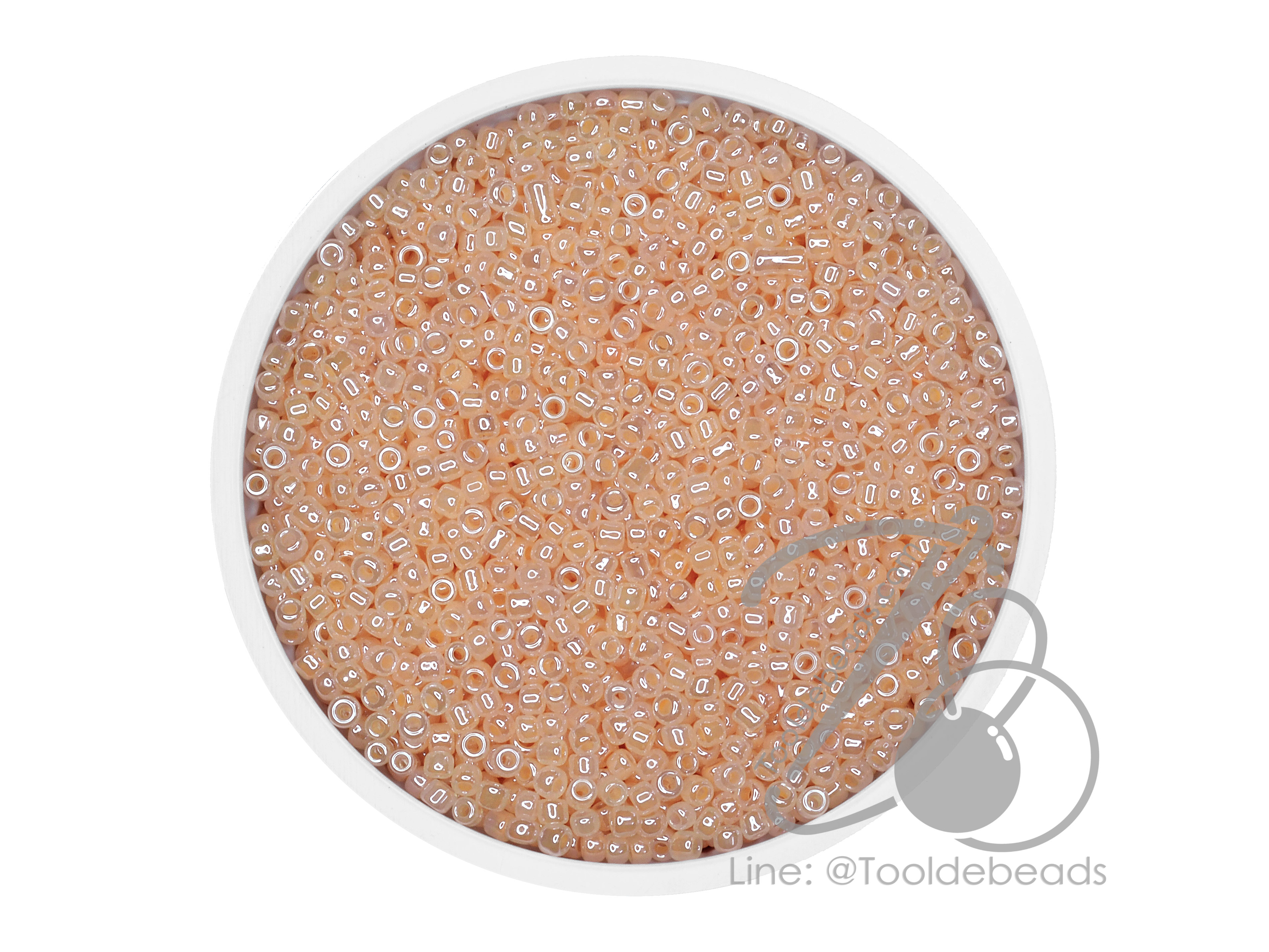 ลูกปัดเม็ดทราย 12/0 โทนมุก สีส้ม (450 กรัม) SKU-07990
