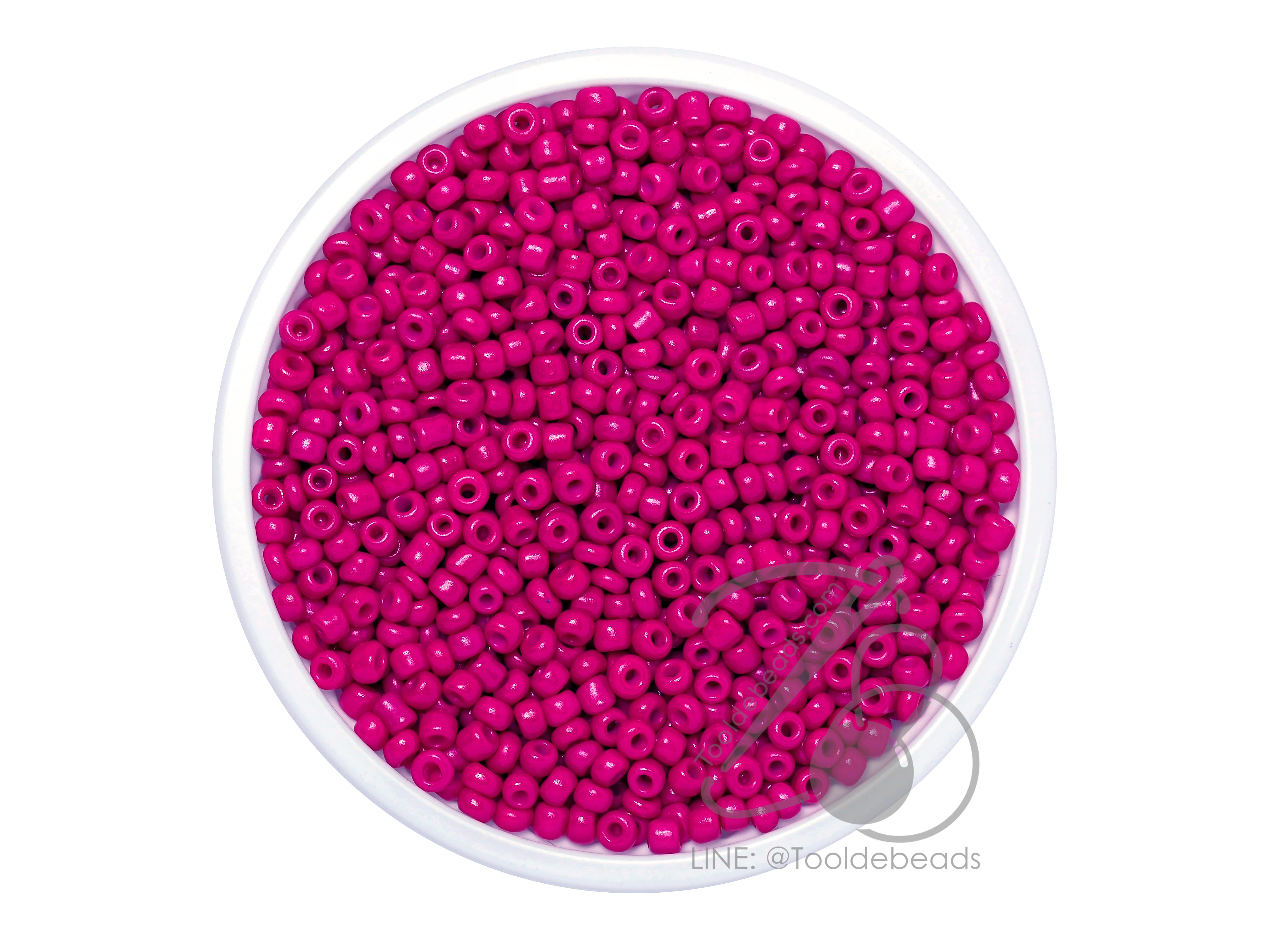 OK Brand ลูกปัดเม็ดทราย 12/0 โทนด้าน สีโอรสเข้ม (450 กรัม) SKU-08140