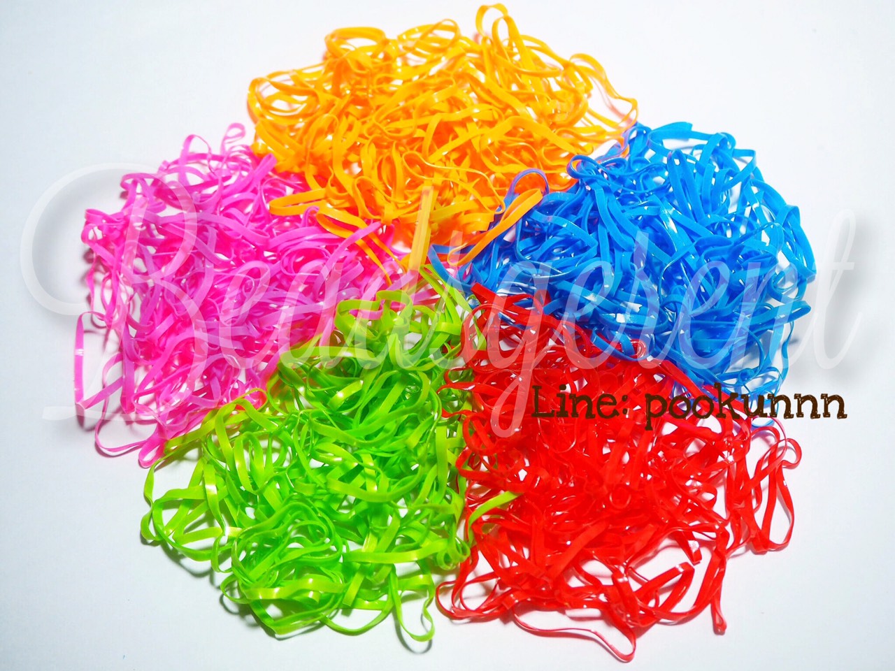 หนังยางรัดผม สีผสม 16 เส้นกลาง (1 กิโลกรัม) SKU-05332