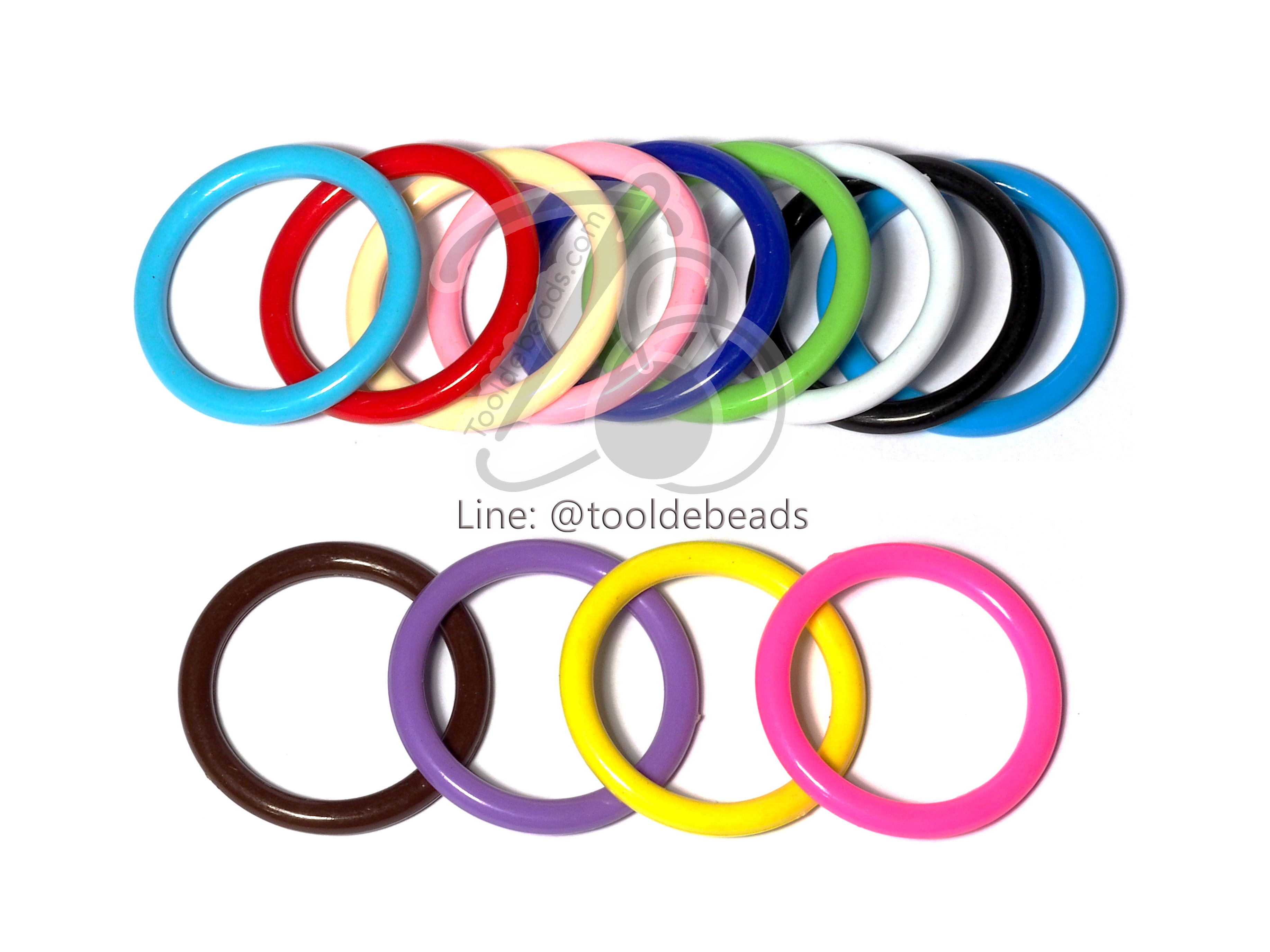 ห่วงพลาสติกโบ๋ 28มม. สีสด (450 กรัม) SKU-13165