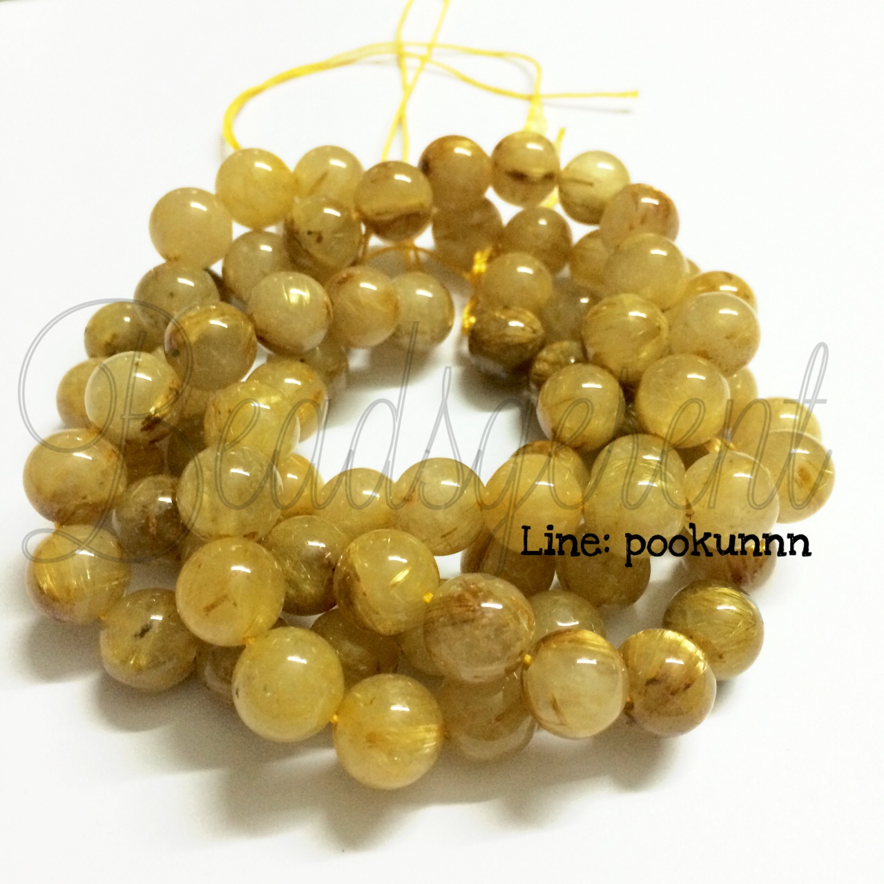หิน ไหมทอง 10มม. (40 เม็ด) SKU-01470