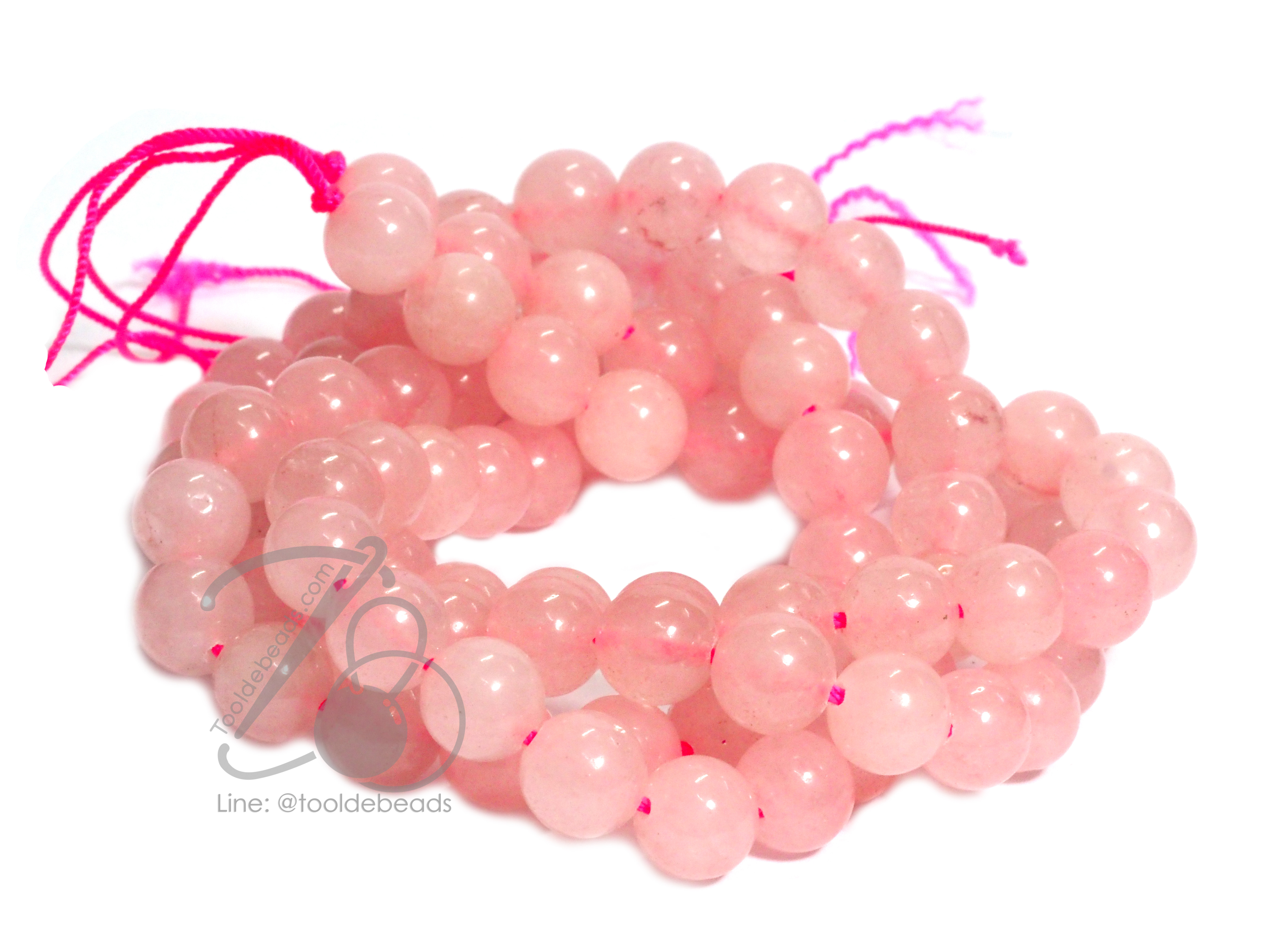 หิน Rose Squartz 8มม. (46 เม็ด) SKU-01275
