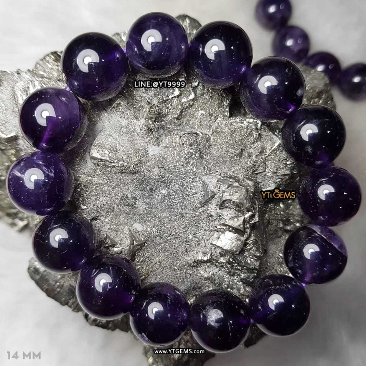 สร้อยข้อมืออเมทิสต์แท้ (เกรดA) 14 มม. YTG-8968 YTGEMS