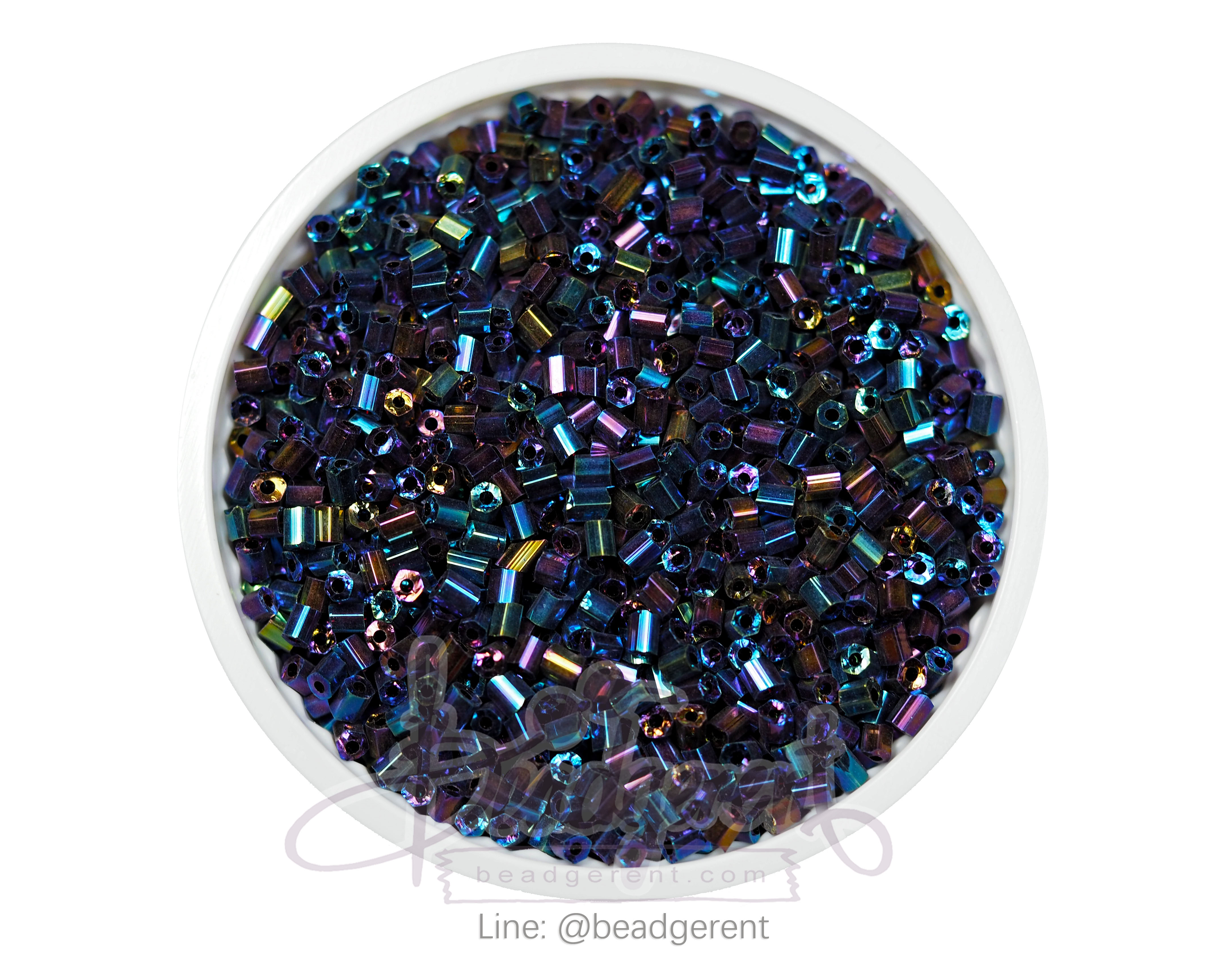 ปล้องสั้น โทนรุ้ง สีดำเหลือบน้ำเงิน (450 กรัม) SKU-16928