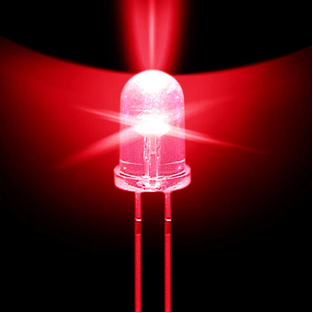 Red LED 5MM Red light-emitting diode White turn Red