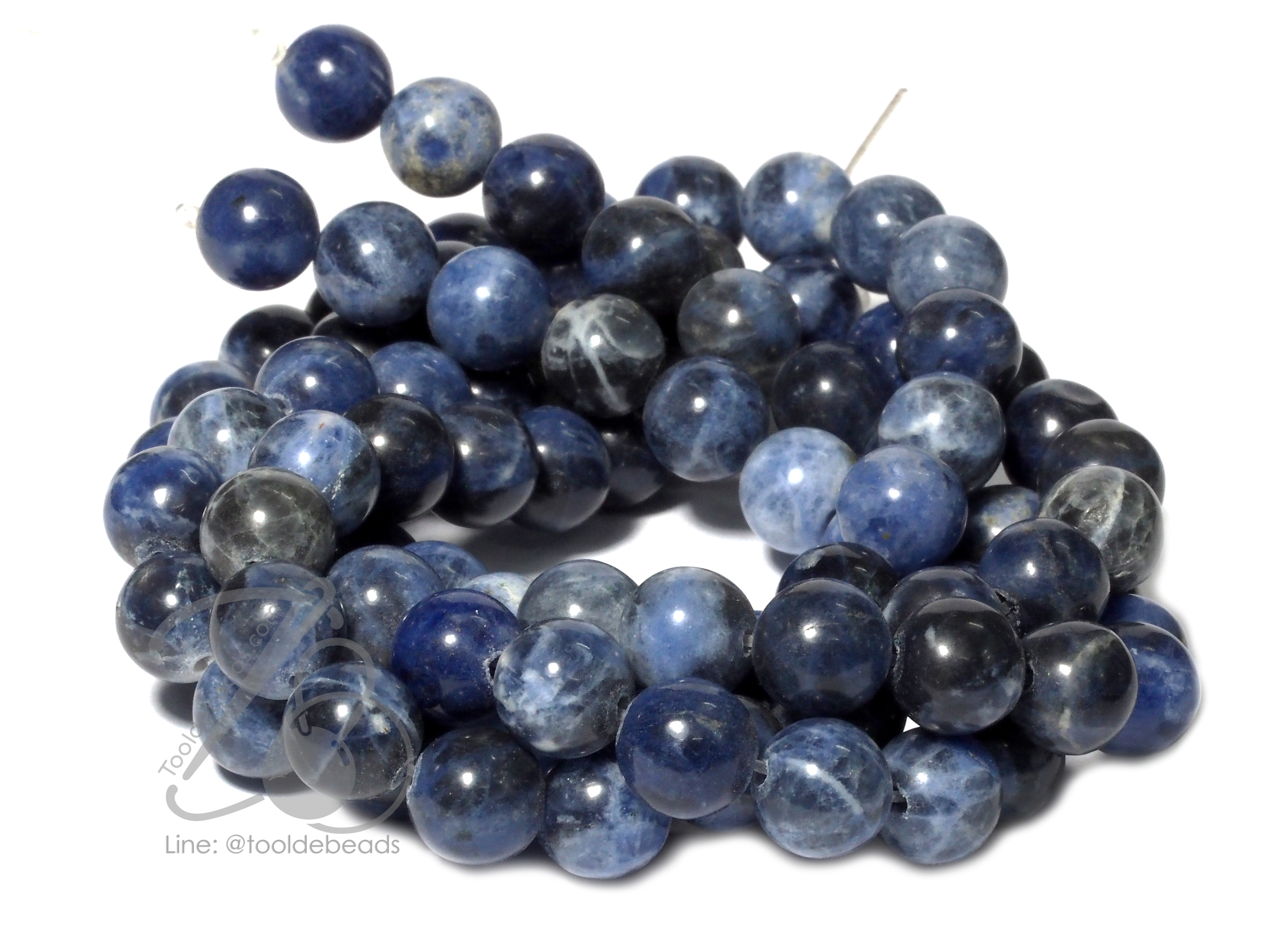 หิน Sodalite 8มม. (47 เม็ด) SKU-01301